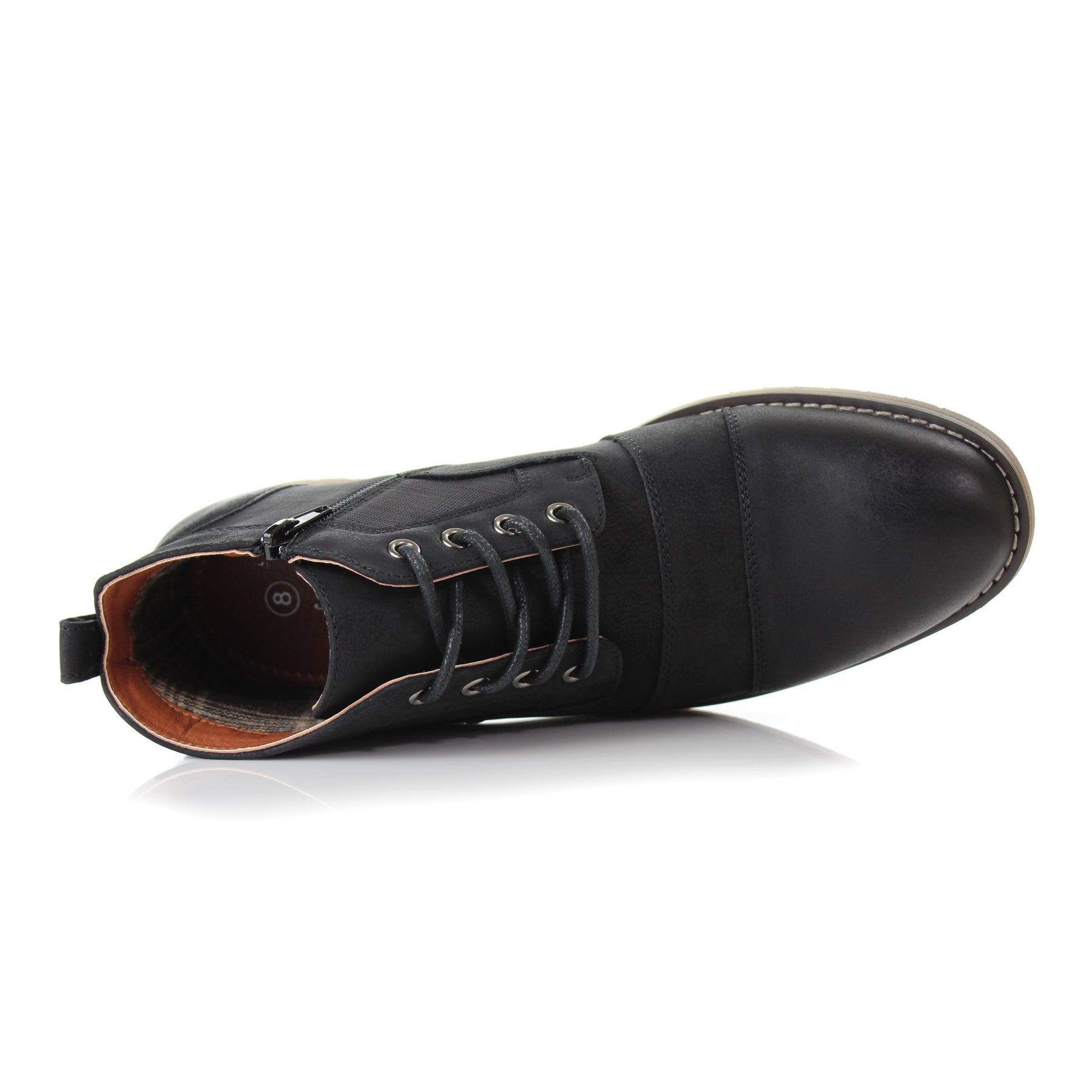 Mid-Top Zipper Boots | Blaine by Ferro Aldo | Conal Footwear | Top-Down Angle View