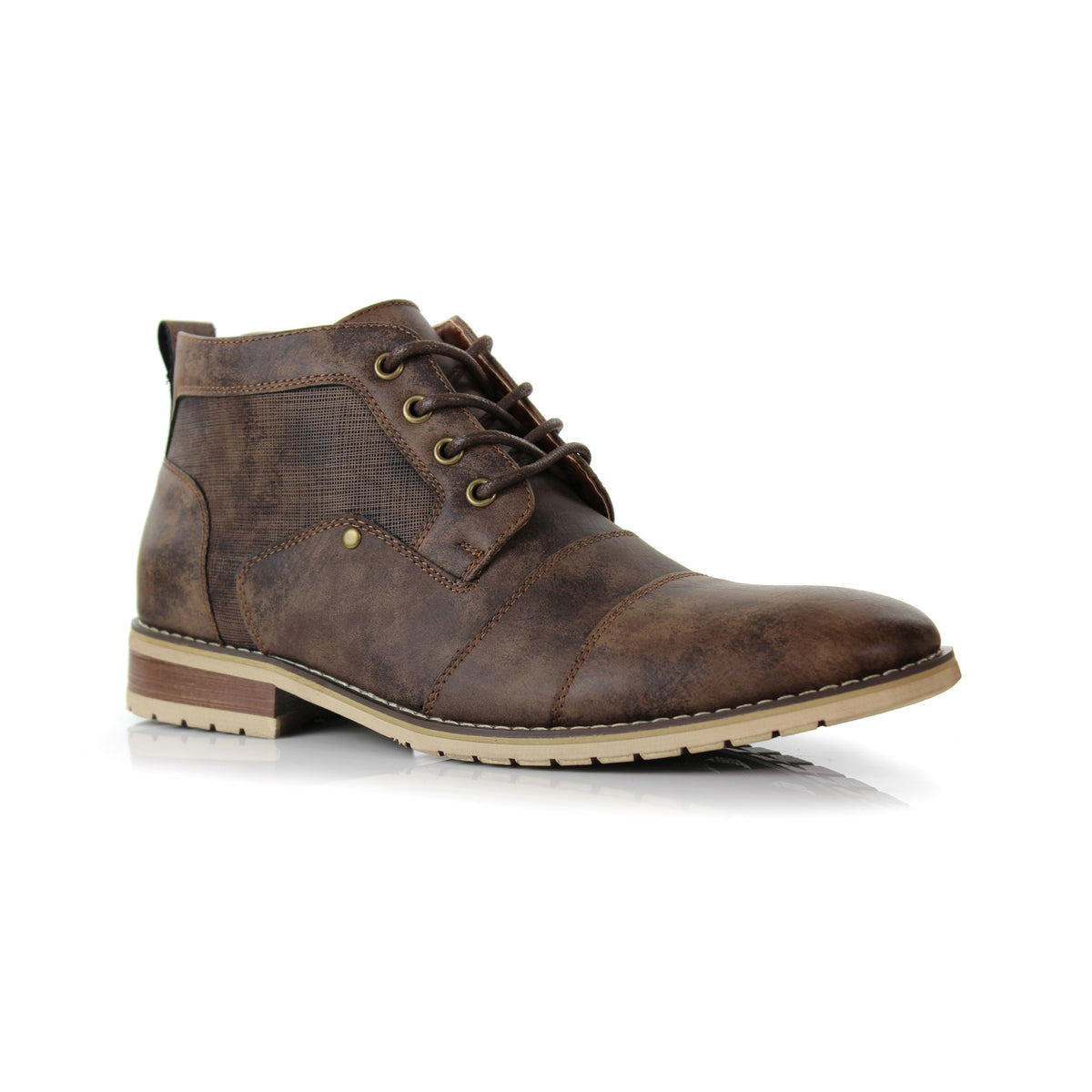 Aldo Men\'s Chestnut and Dark Brown Leather Boots Halard Dark Brown Men main image 3