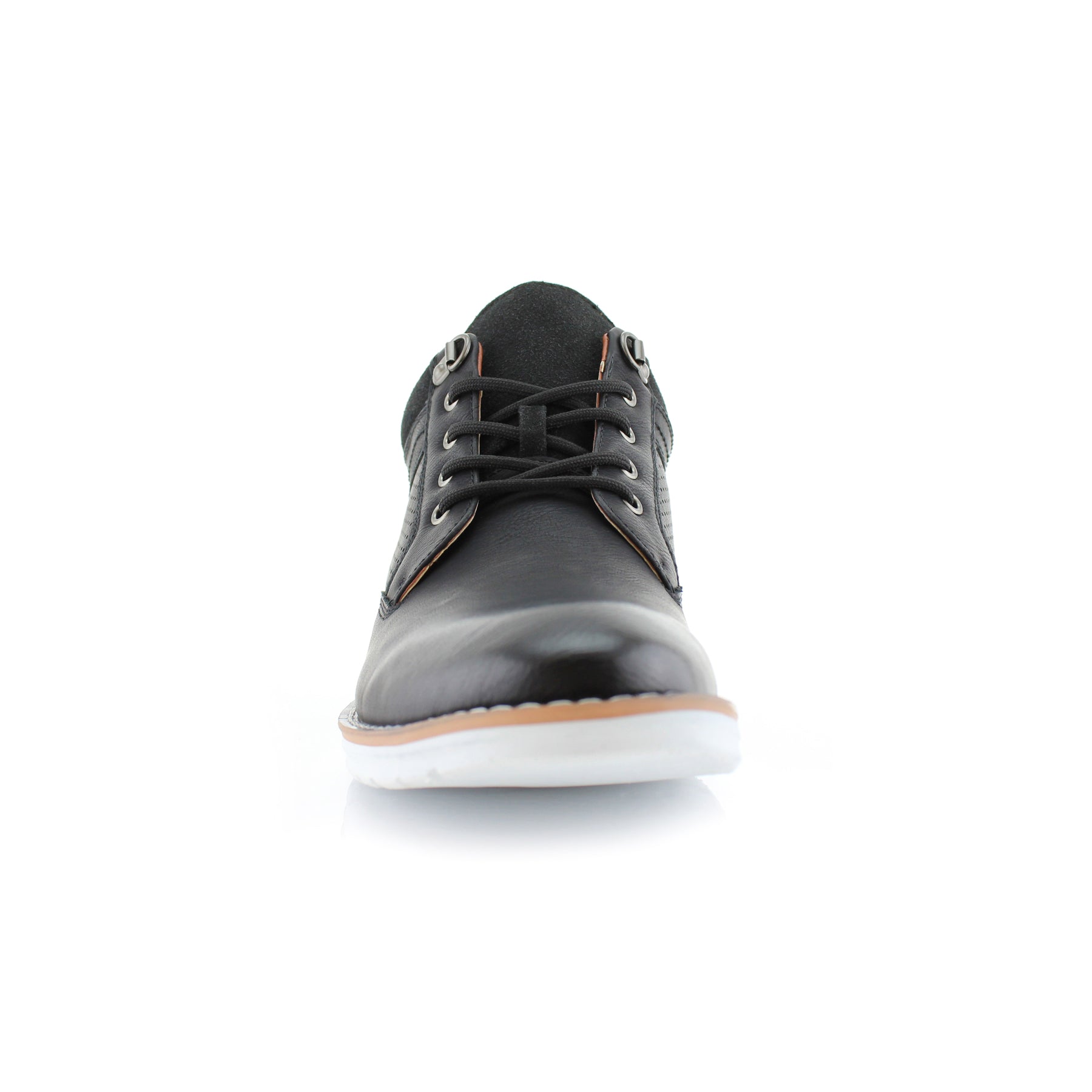 Duo-Textured Perforated Sneakers | Sanders by Polar Fox | Conal Footwear | Front Angle View
