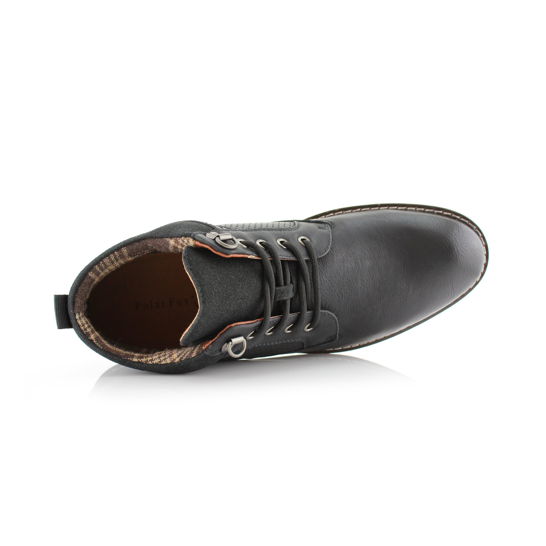 Duo-Textured Perforated Sneakers | Sanders by Polar Fox | Conal Footwear | Top-Down Angle View