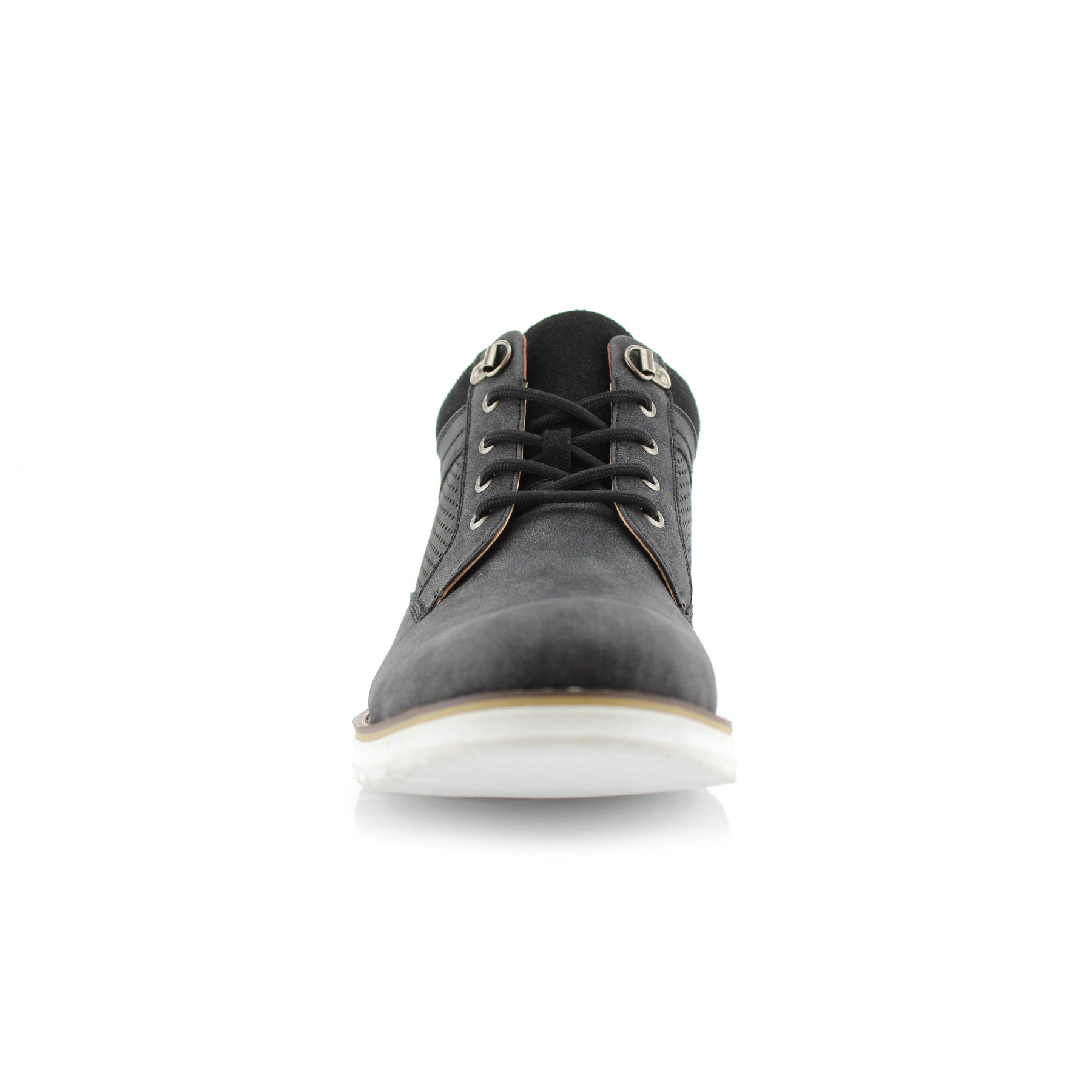 Duo-Textured Perforated Sneakers | Sanders by Polar Fox | Conal Footwear | Front Angle View