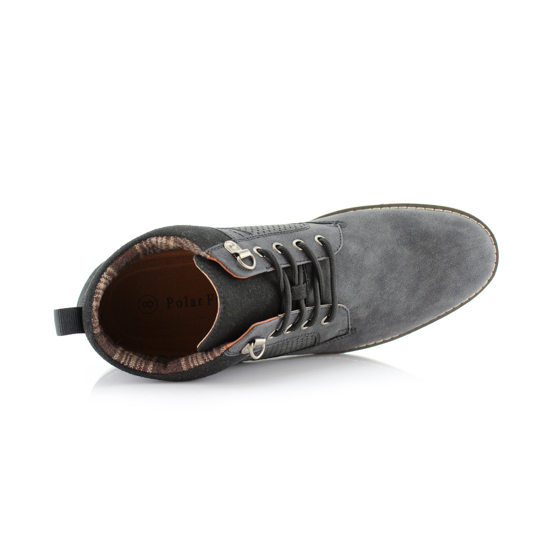 Duo-Textured Perforated Sneakers | Sanders by Polar Fox | Conal Footwear | Top-Down Angle View