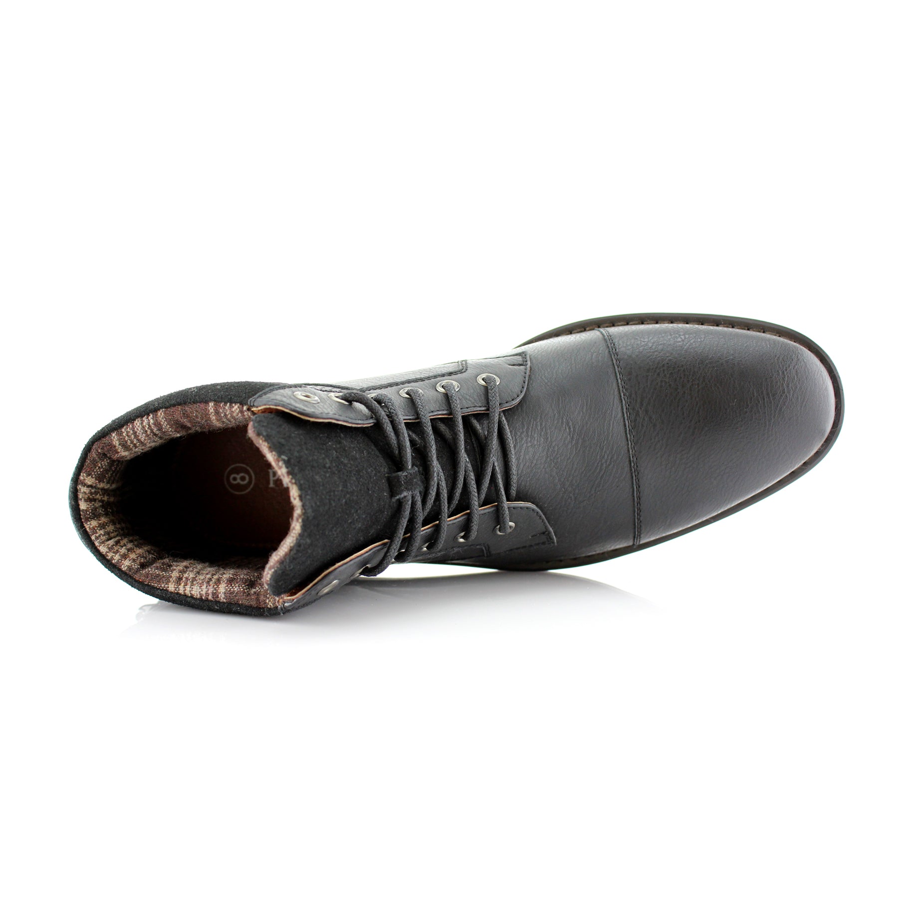 Textured Mid-Top Motorcycle Boots | Christopher by Polar Fox | Conal Footwear | Top-Down Angle View