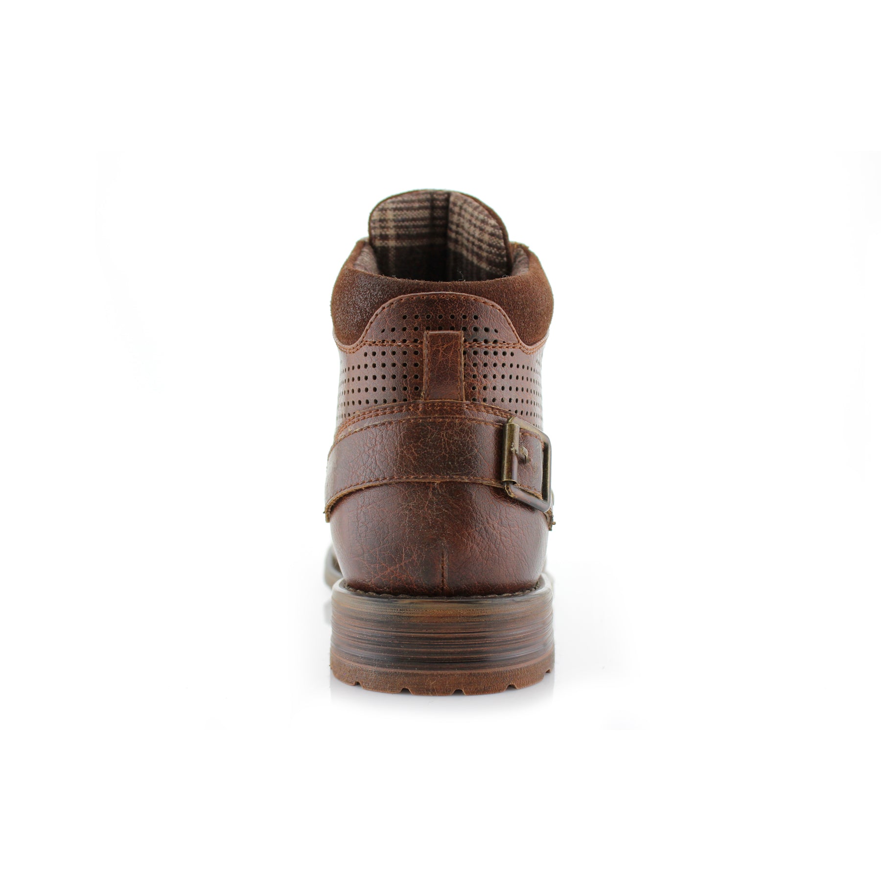 Textured Mid-Top Motorcycle Boots | Christopher by Polar Fox | Conal Footwear | Back Angle View