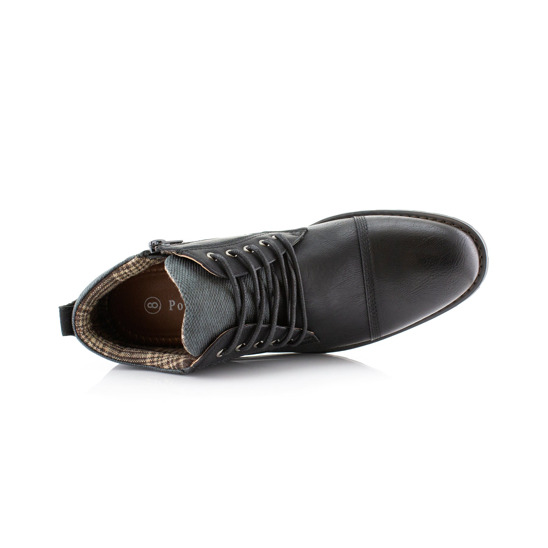 Cap-Toe Zipper Ankle Boots | Brenton by Polar Fox | Conal Footwear | Top-Down Angle View