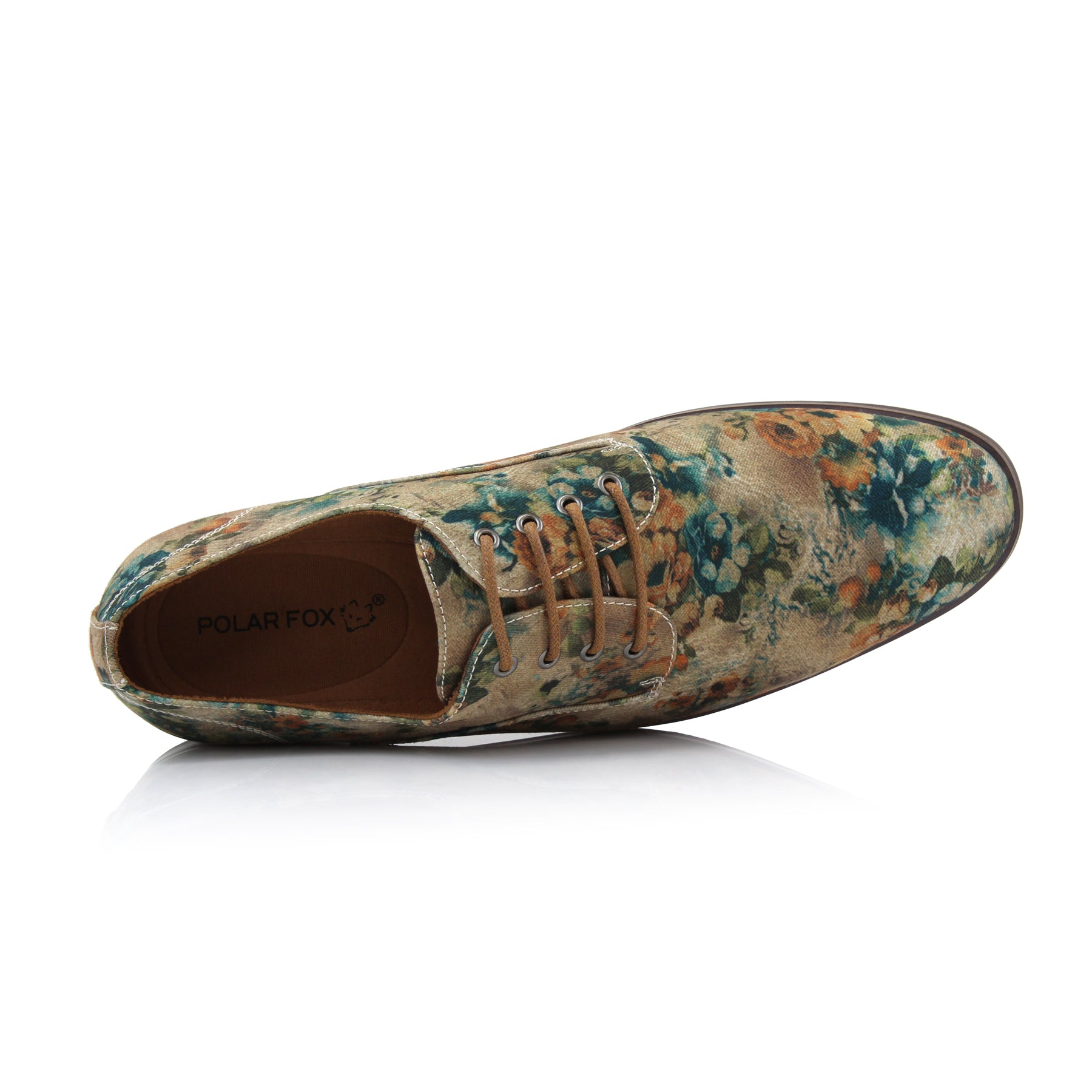 Floral Derby Shoes | Paco by Polar Fox | Conal Footwear | Top-Down Angle View