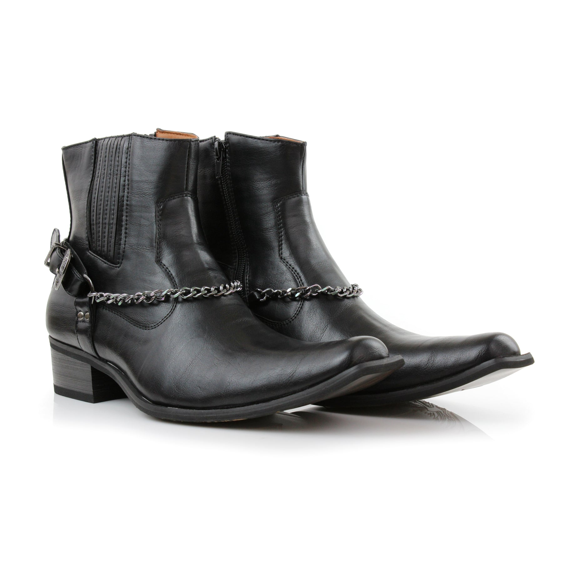 Synthetic Leather Cowboy Boots | Reyes by Ferro Aldo | Conal Footwear | Paired Angle View