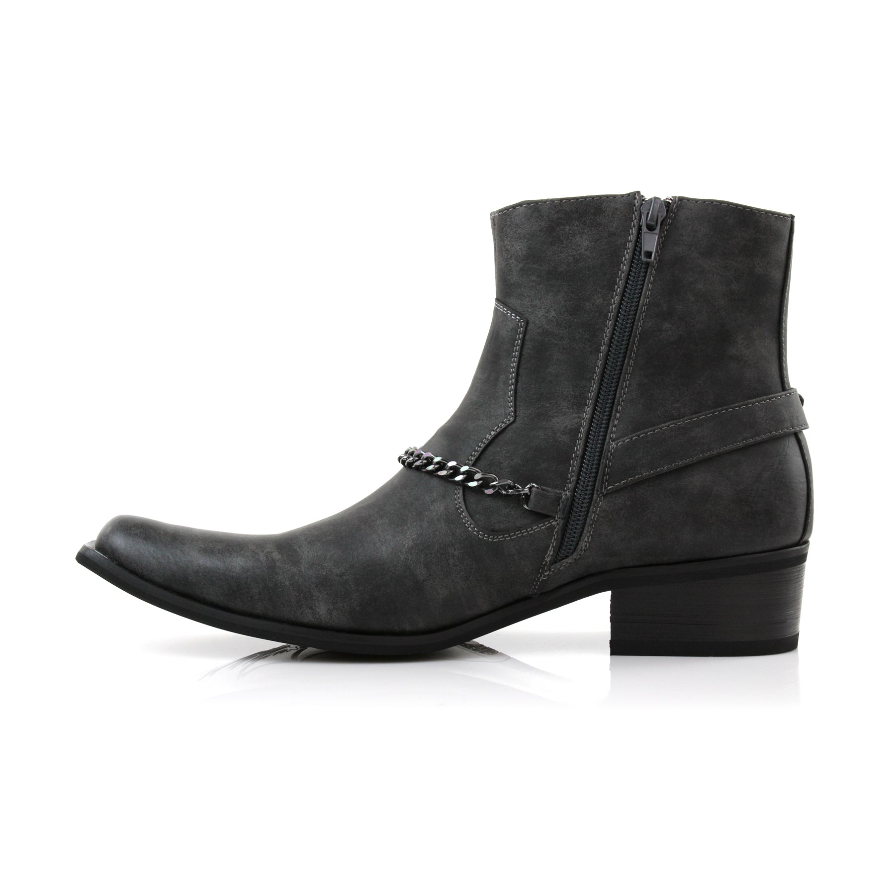 Synthetic Leather Cowboy Boots | Reyes by Ferro Aldo | Conal Footwear | Inner Side Angle View