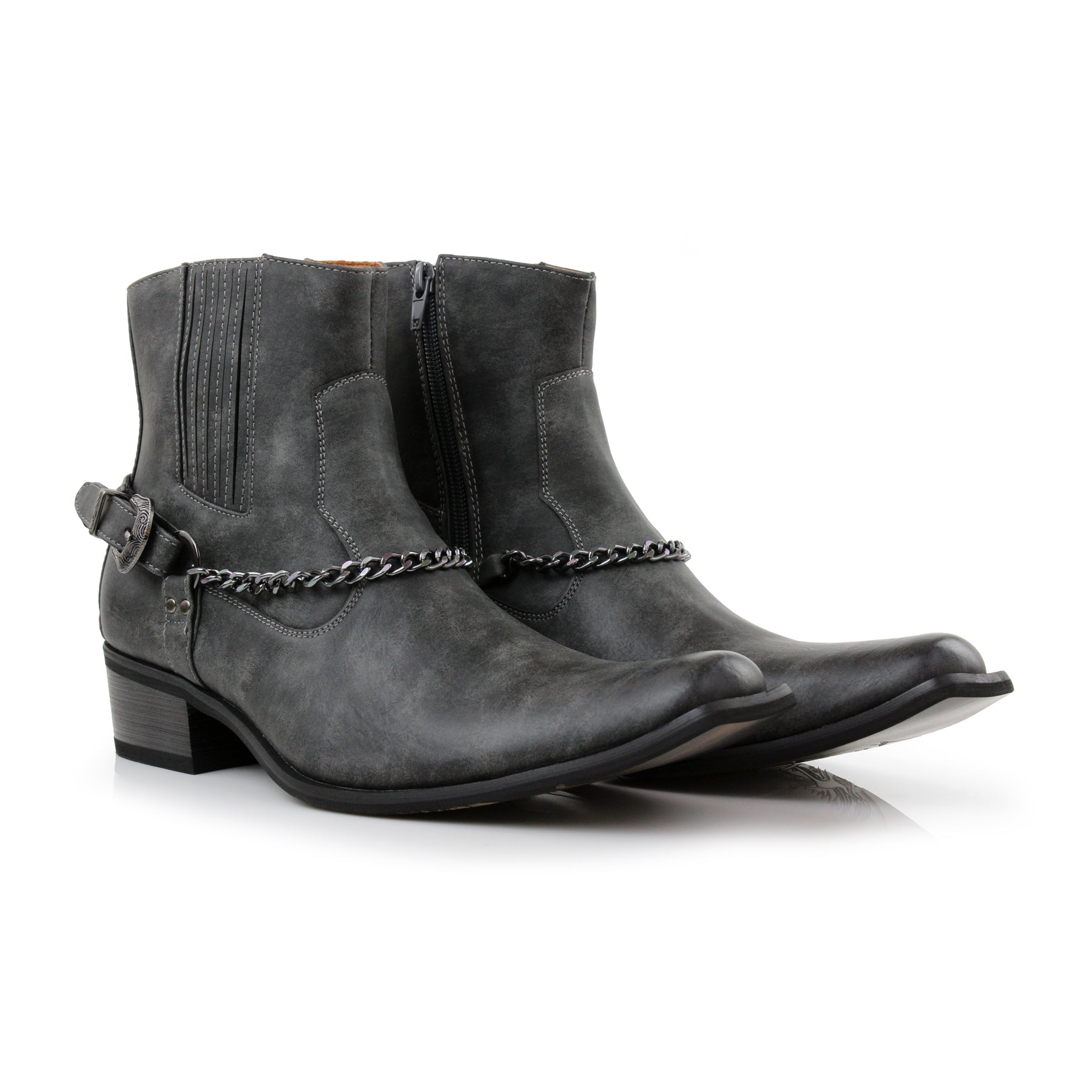 Synthetic Leather Cowboy Boots | Reyes by Ferro Aldo | Conal Footwear | Paired Angle View