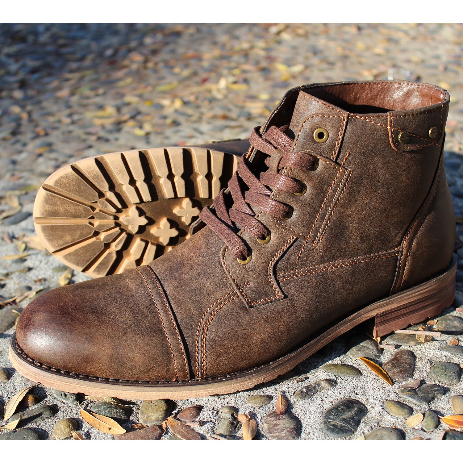 Motorcycle Combat Boots | Ronny by Polar Fox | Conal Footwear | Photographic Paired View
