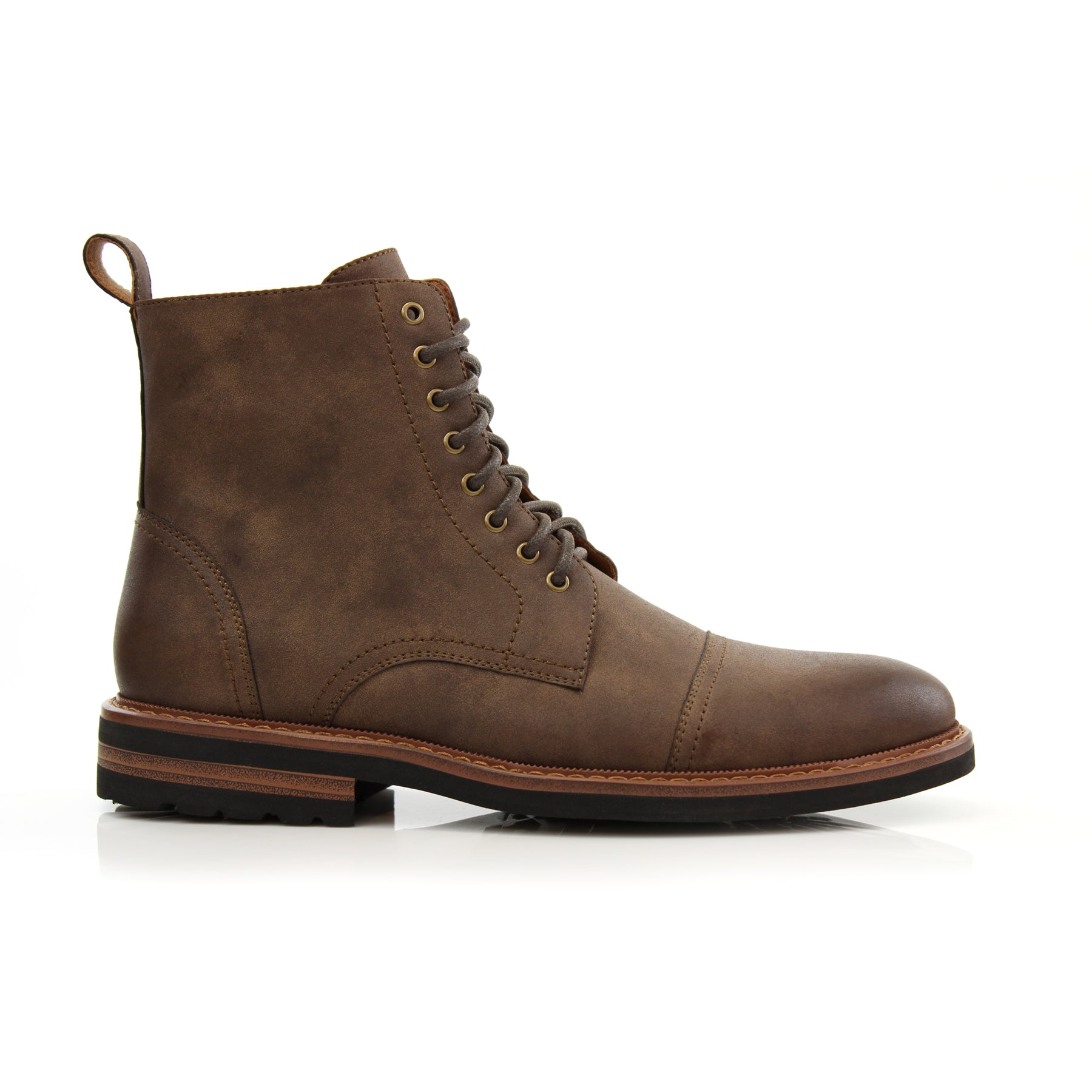 Burnished High-Top Derby Boots | Wright by Polar Fox | Conal Footwear | Outer Side Angle View