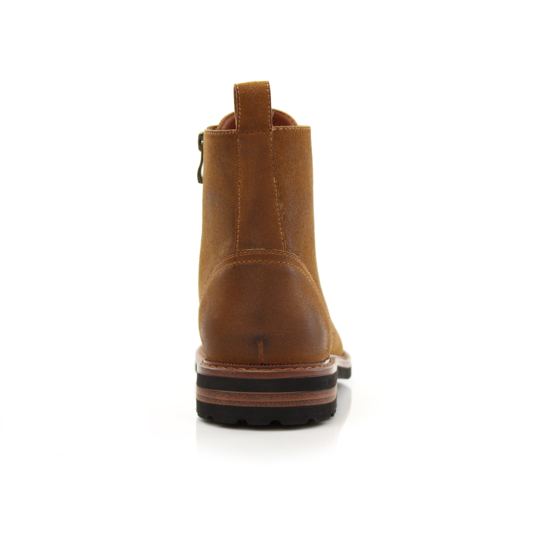 Burnished Suede High-Top Derby Boots | Wright by Polar Fox | Conal Footwear | Back Angle View