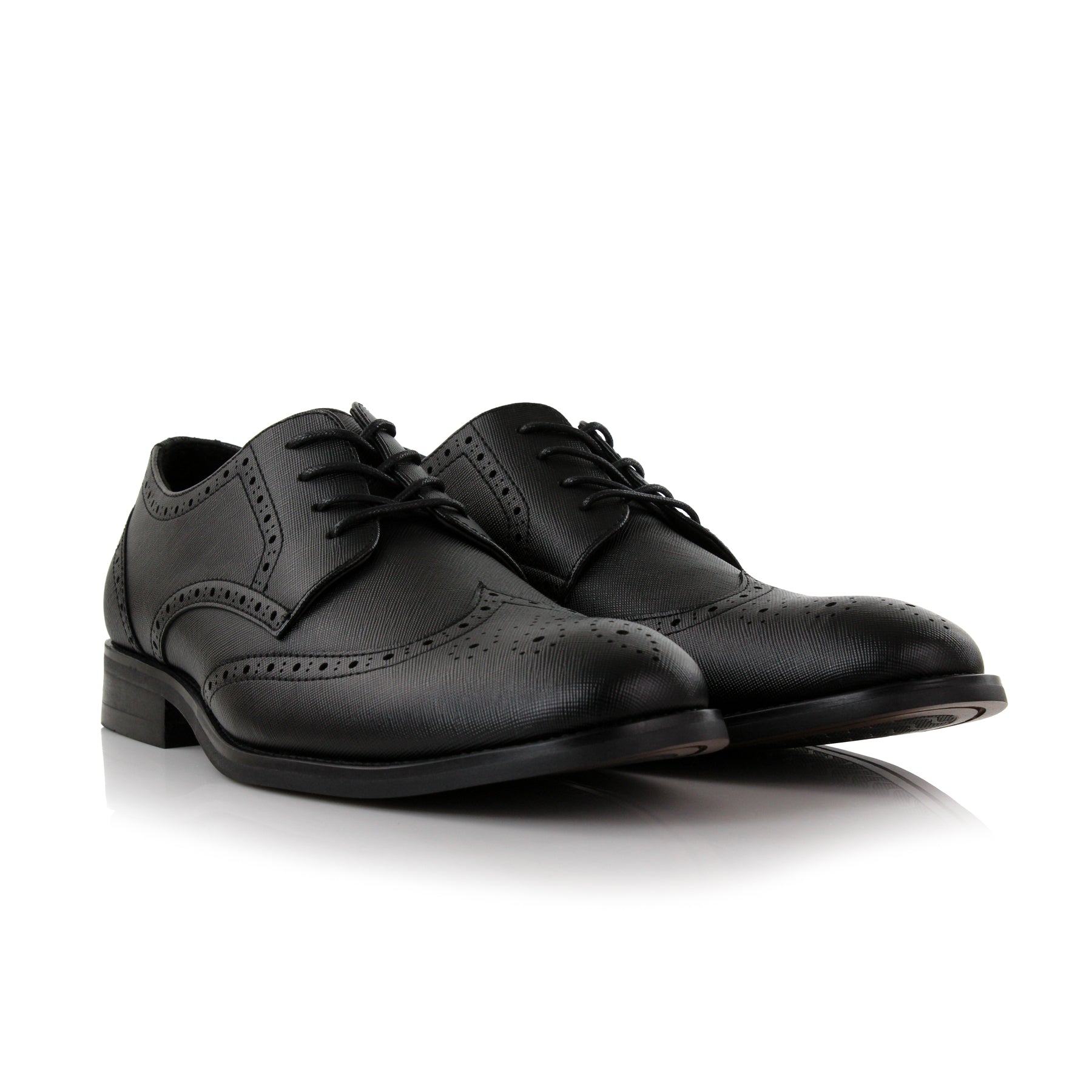 Embossed Wingtip Derby Shoes | Albertson by Ferro Aldo | Conal Footwear | Paired Angle View