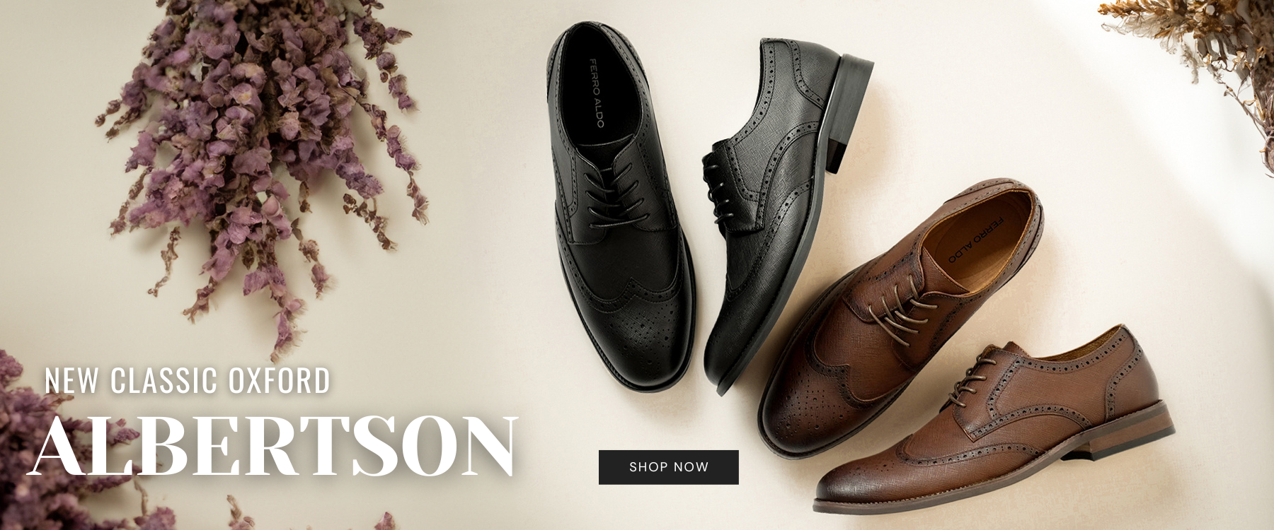 New Release | Classic Wingtip Oxford Men's Dress Shoes | Albertson | Ferro Aldo by Conal Footwear