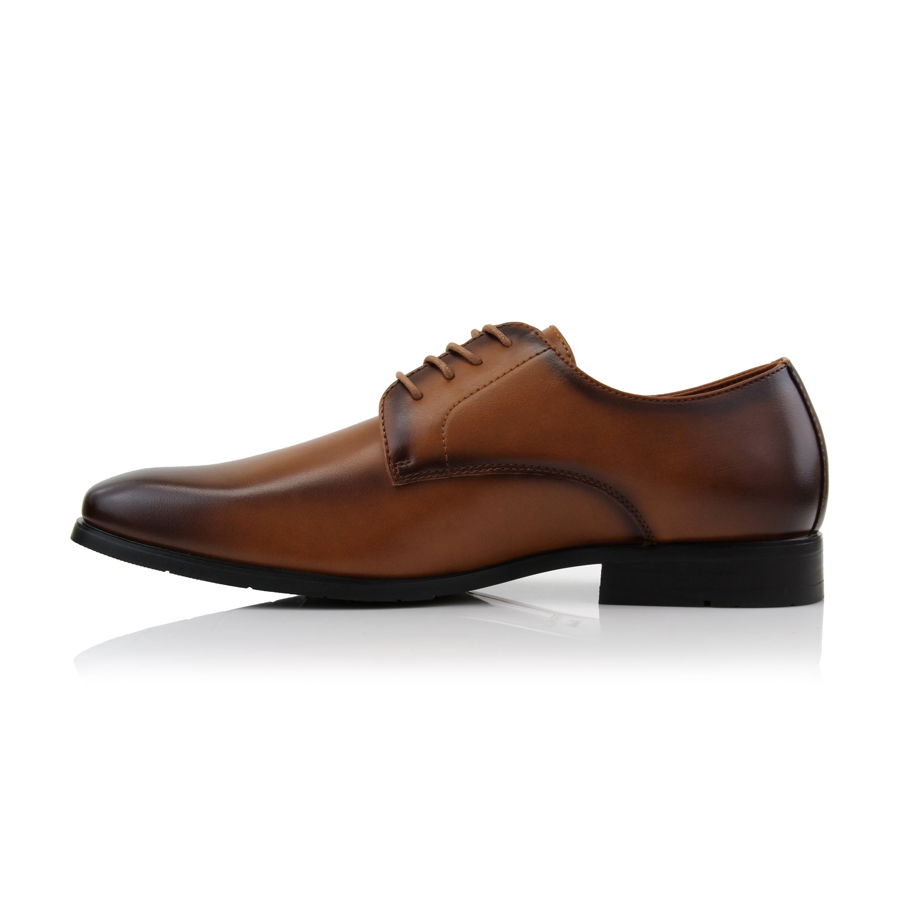 Burnished Plain Toe Derby Shoes | Alvin by Ferro Aldo | Conal Footwear | Inner Side Angle View