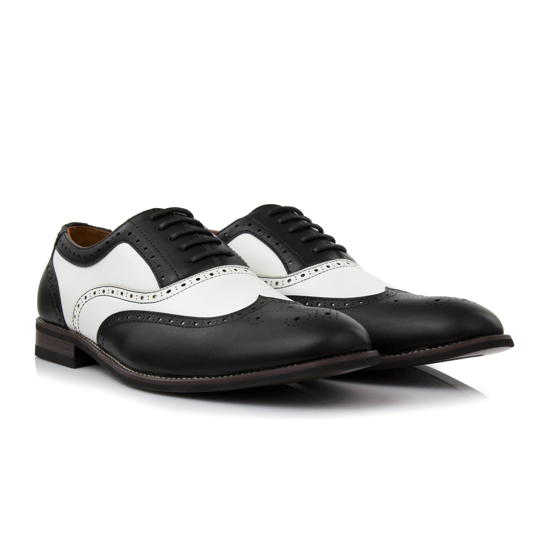 Two-Toned Brogue Wingtip Oxfords | Arthur by Ferro Aldo | Conal Footwear | Paired Angle View