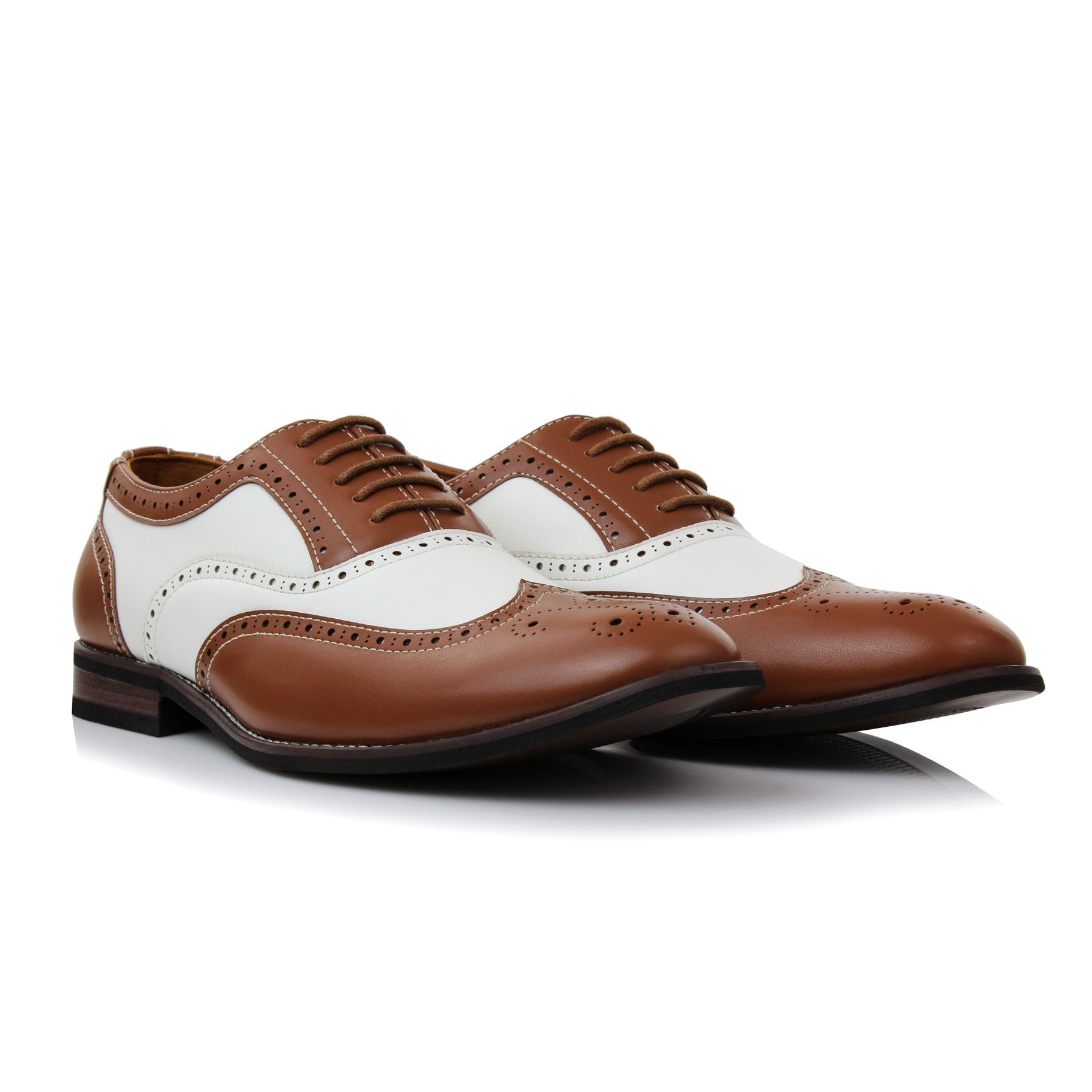 Two-Toned Brogue Wingtip Oxfords | Arthur by Ferro Aldo | Conal Footwear | Paired Angle View