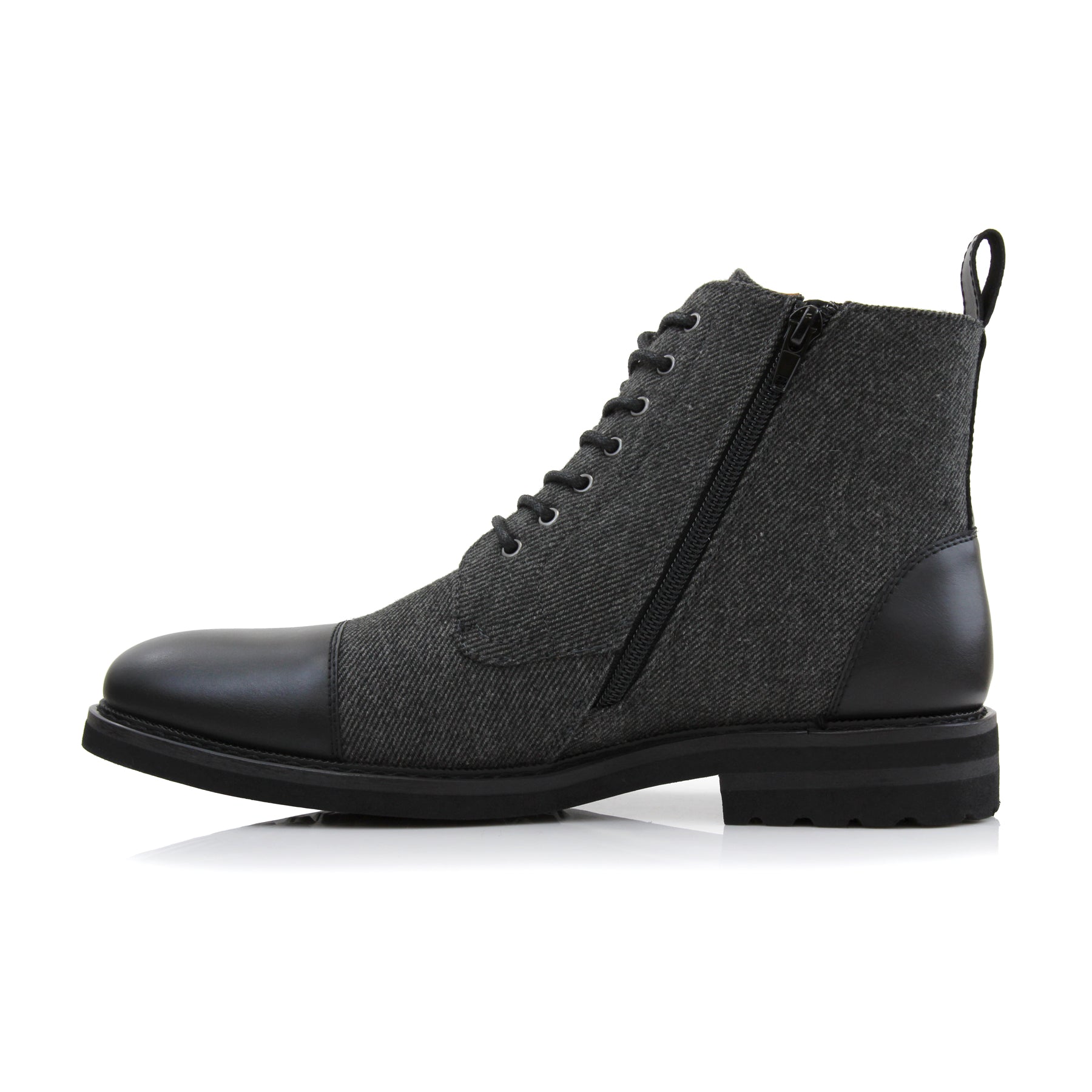 Duo-textured Woolen Derby Boots | Brooke by Polar Fox | Conal Footwear | Inner Side Angle View
