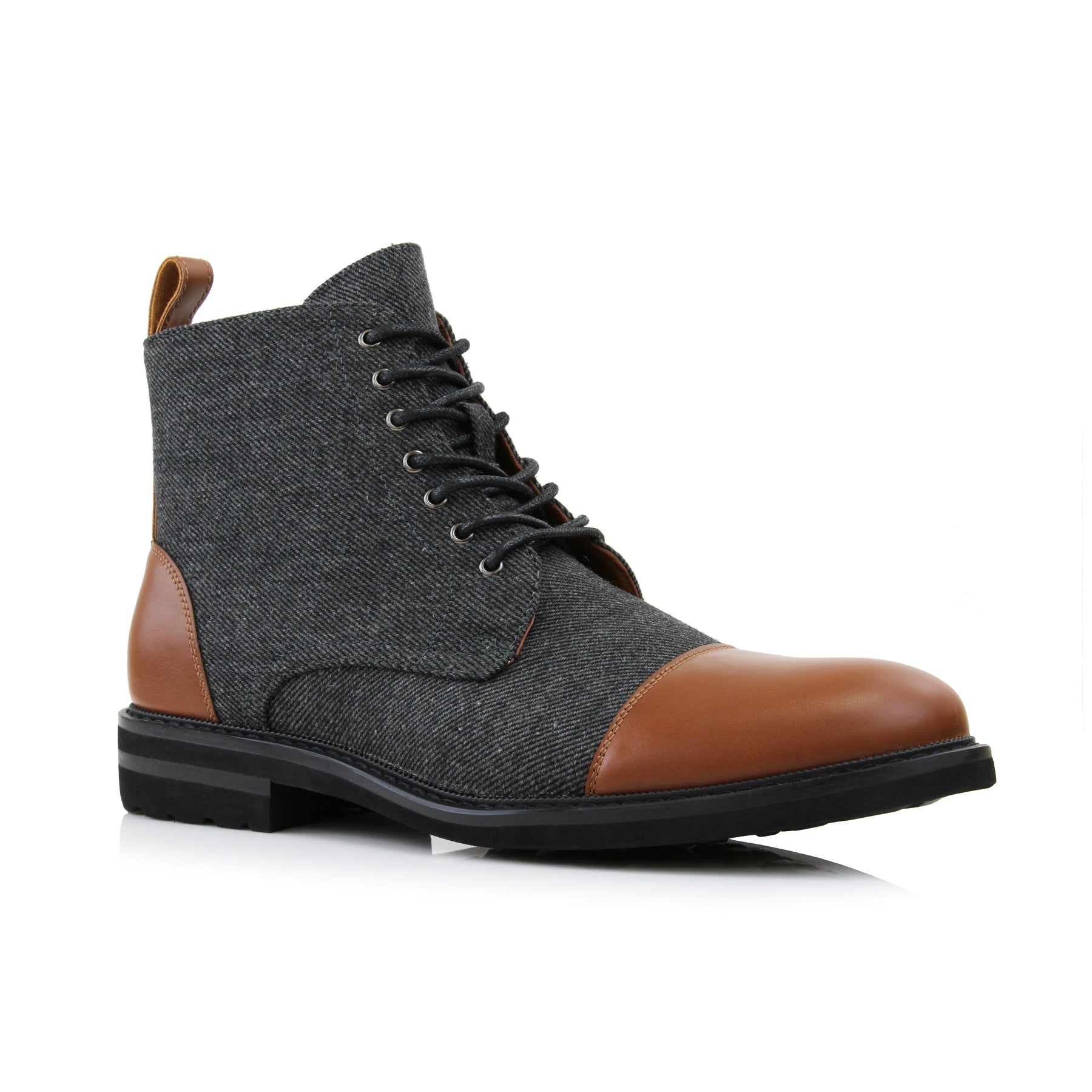 Duo-textured Woolen Derby Boots | Brooke by Polar Fox | Conal Footwear | Main Angle View