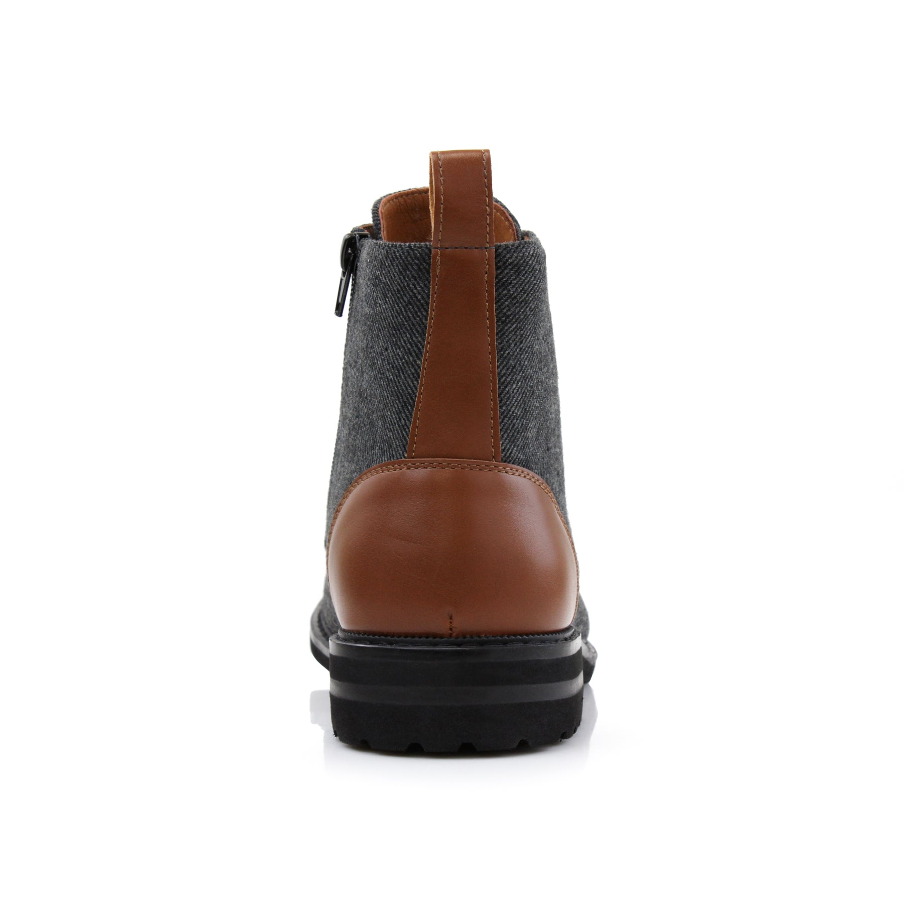 Duo-textured Woolen Derby Boots | Brooke by Polar Fox | Conal Footwear | Back Angle View