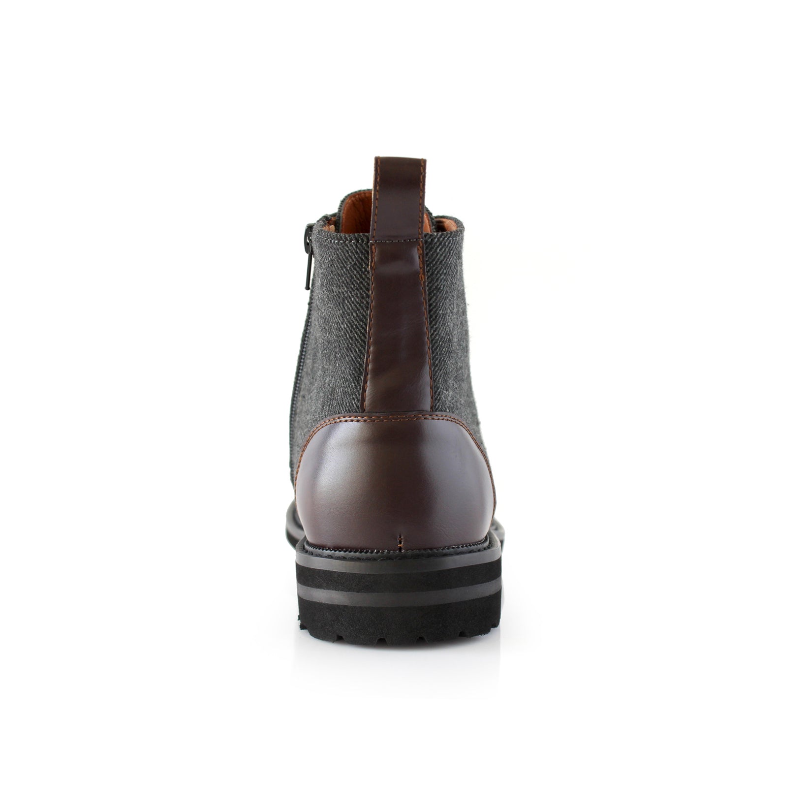 Duo-textured Woolen Derby Boots | Brooke by Polar Fox | Conal Footwear | Back Angle View