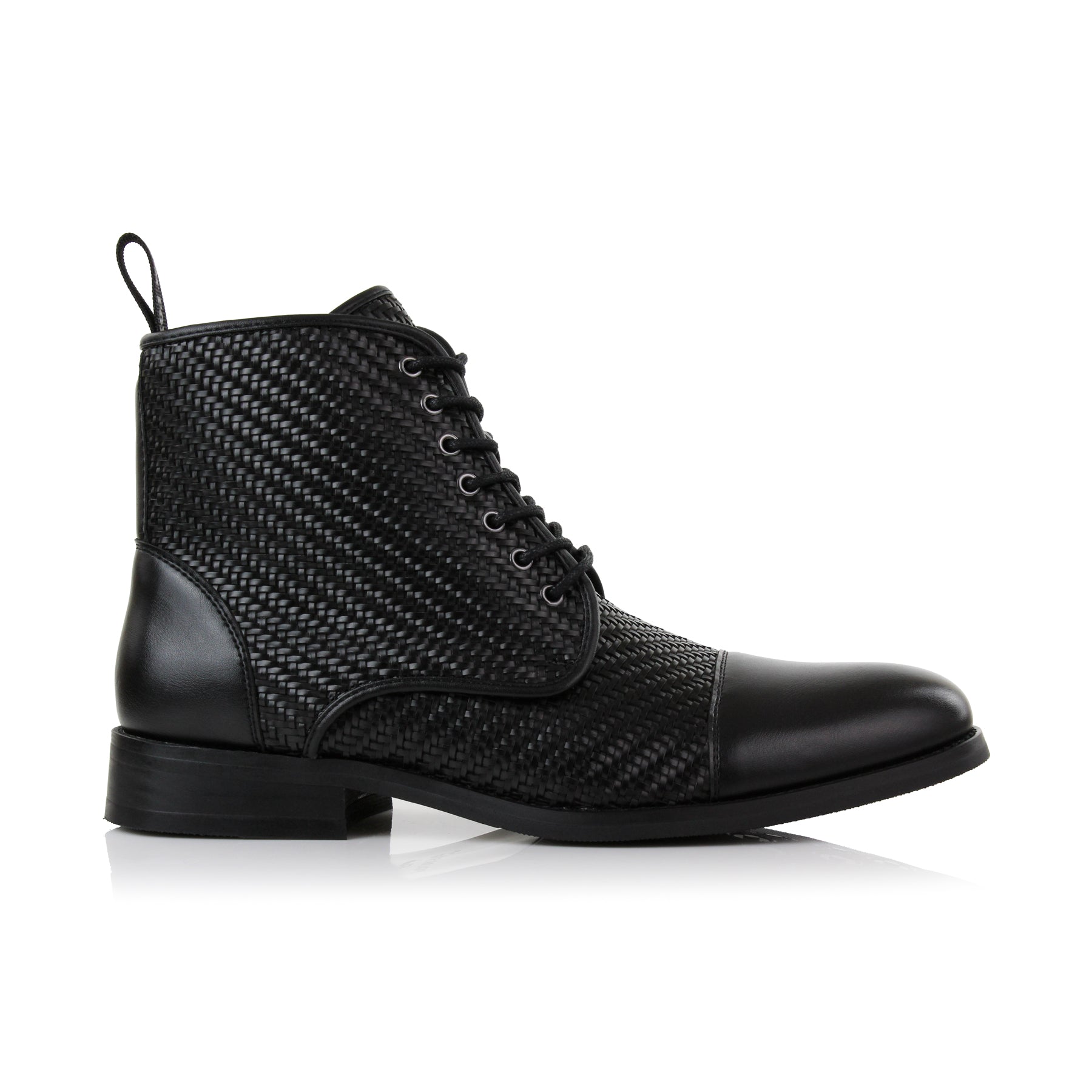 Woven High-Top Derby Boots | Brooke by Polar Fox | Conal Footwear | Outer Side Angle View