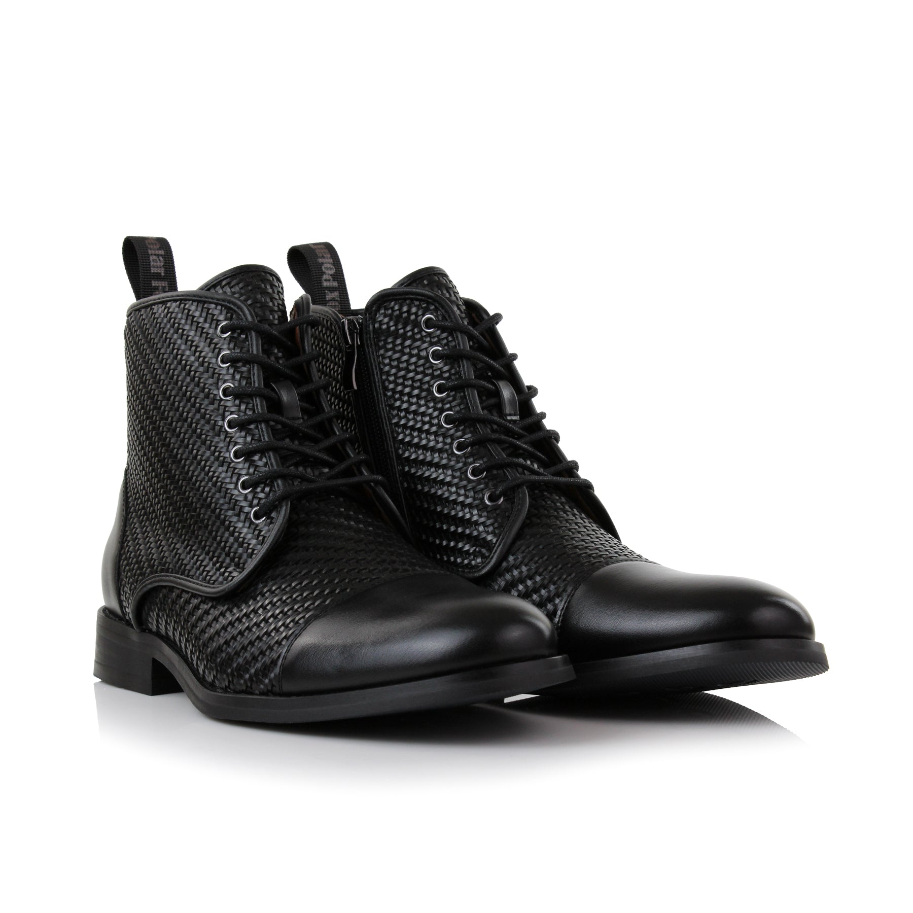 Woven High-Top Derby Boots | Brooke by Polar Fox | Conal Footwear | Paired Angle View