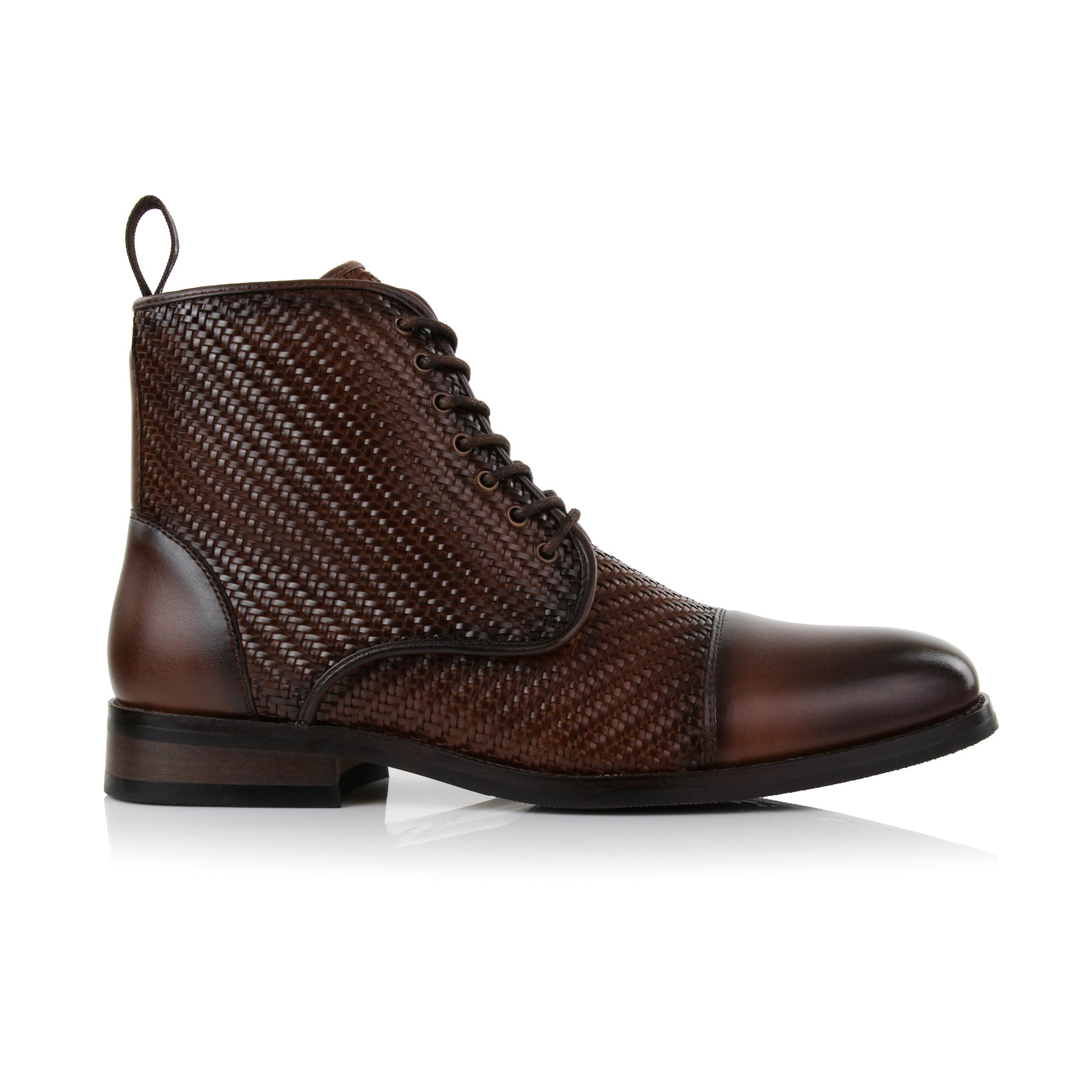 Woven High-Top Derby Boots | Brooke by Polar Fox | Conal Footwear | Outer Side Angle View