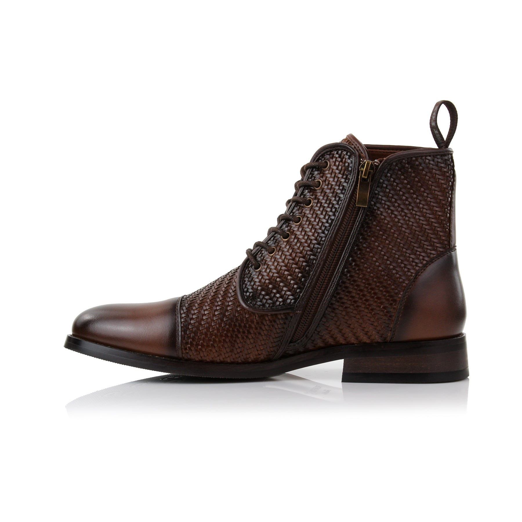 Woven High-Top Derby Boots | Brooke by Polar Fox | Conal Footwear | Inner Side Angle View