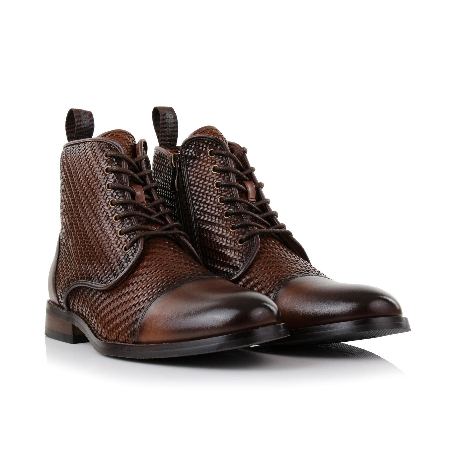 Woven High-Top Derby Boots | Brooke by Polar Fox | Conal Footwear | Paired Angle View