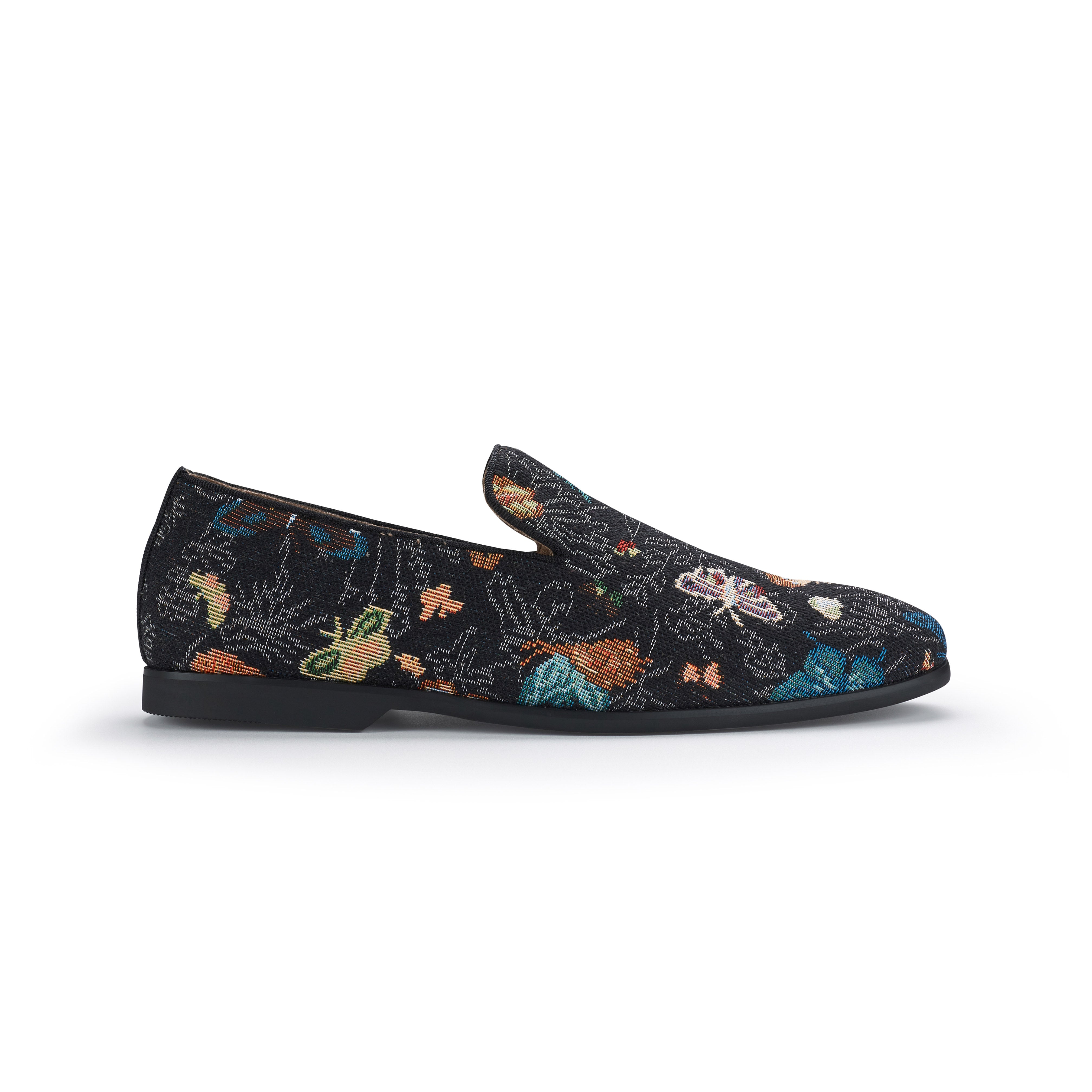 Men's Floral Canvas Wholecut Loafers | Cairo by Ferro Aldo | Conal Footwear | Outer Side Angle View