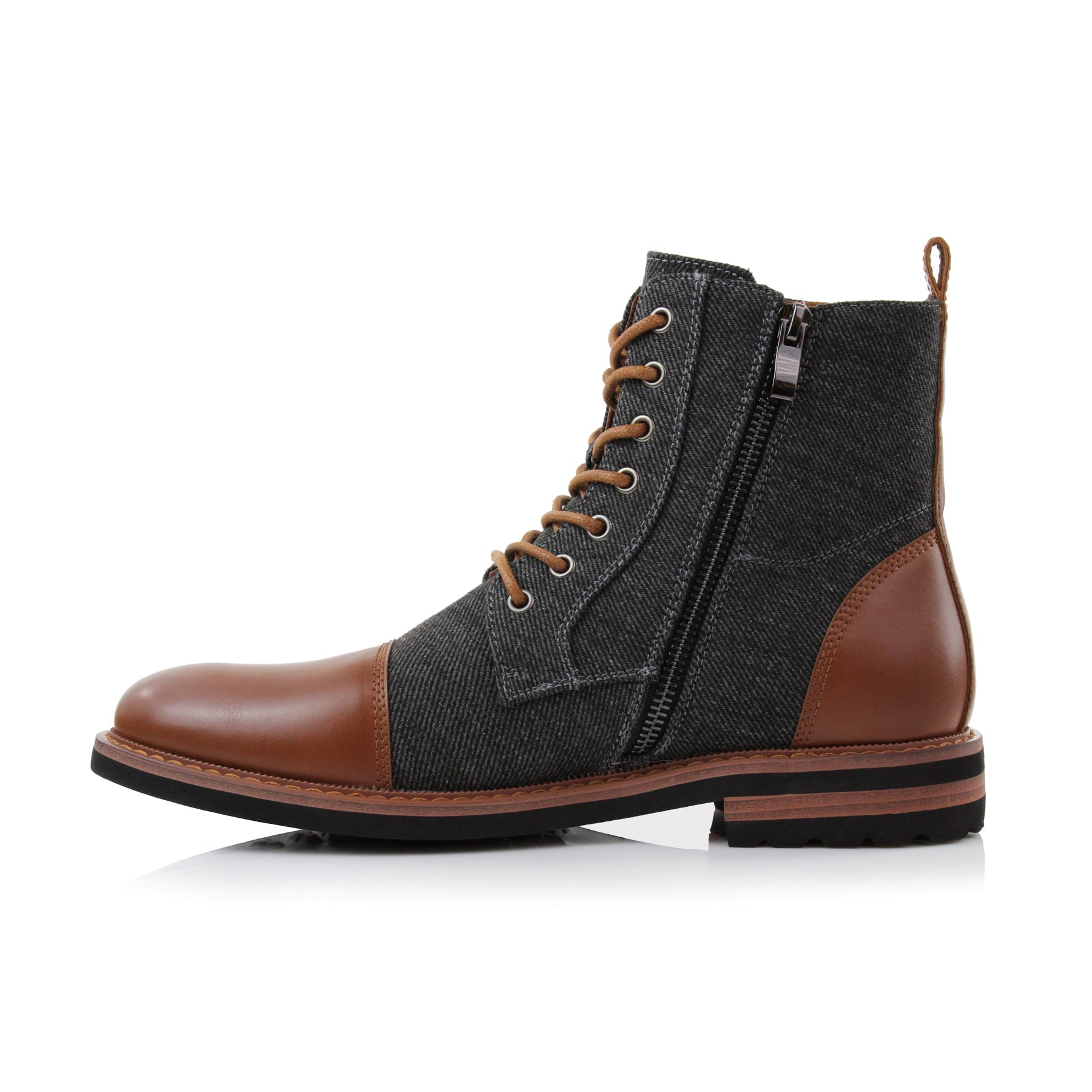 Faux Wool High-Top Boots | Clayton by Polar Fox | Conal Footwear | Inner Side Angle View