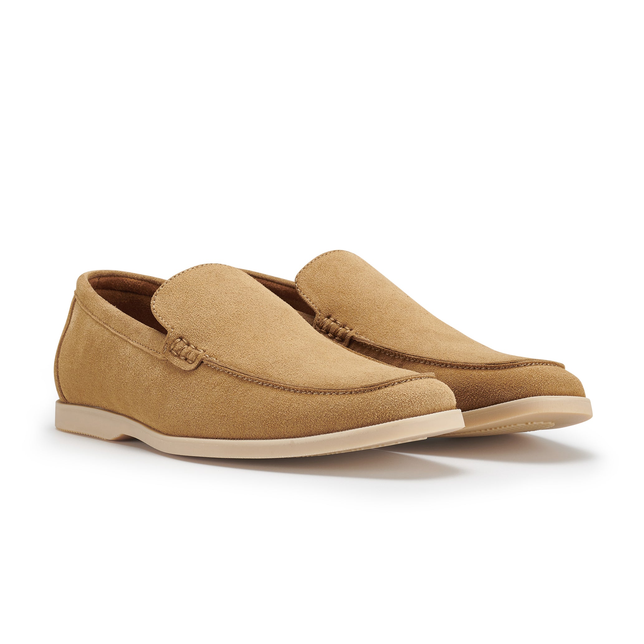 Men's Suede Moc-Toe Loafers | Daciel by Ferro Aldo | Conal Footwear | Paired Angle View