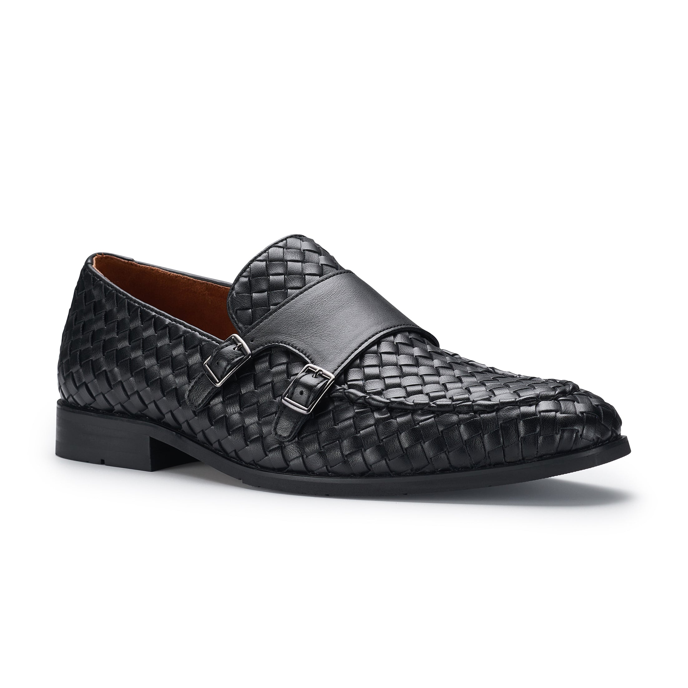 Men's Woven Monk Strap Loafers | Dangelo by Ferro Aldo | Conal Footwear | Main Angle View