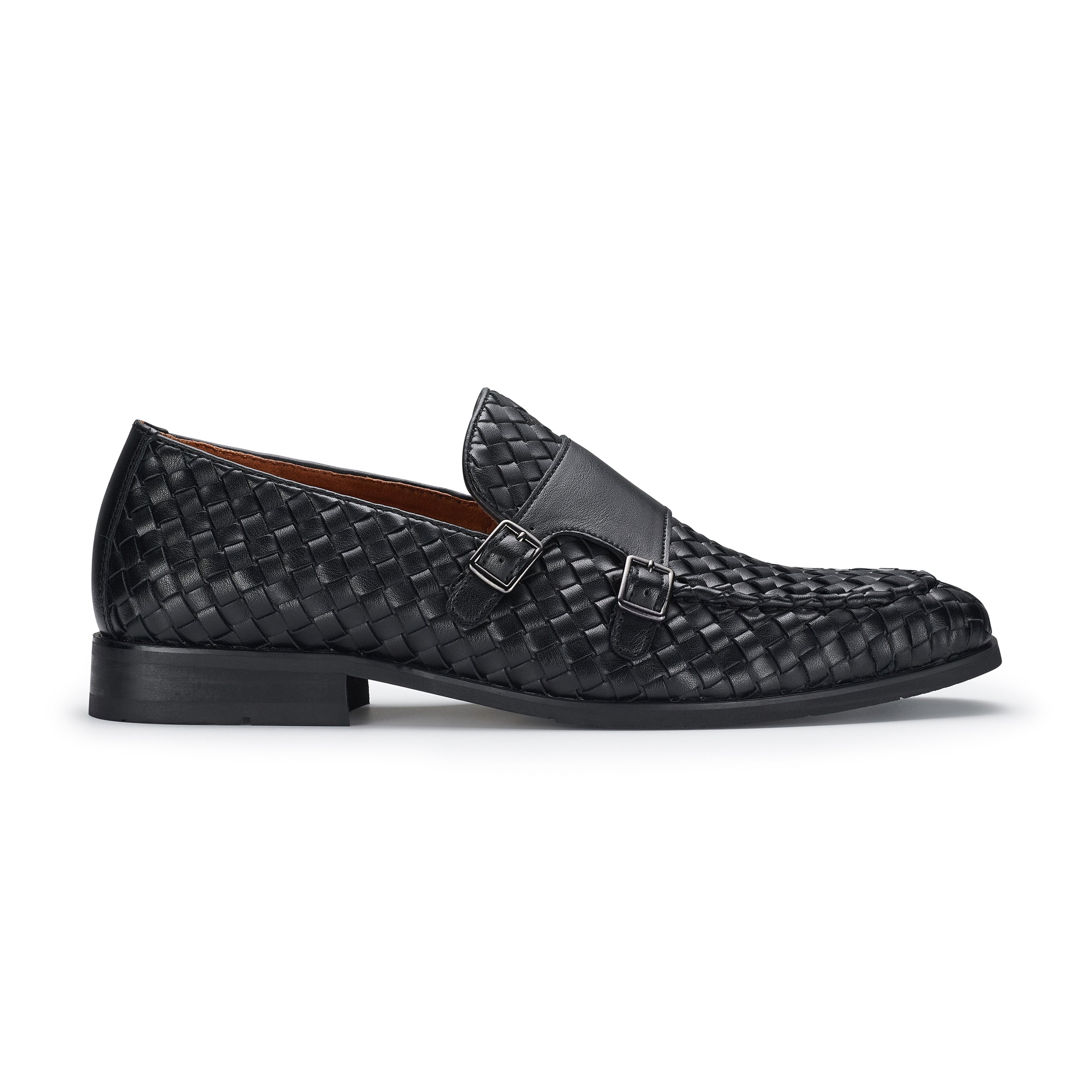Men's Woven Monk Strap Loafers | Dangelo by Ferro Aldo | Conal Footwear | Outer Side Angle View