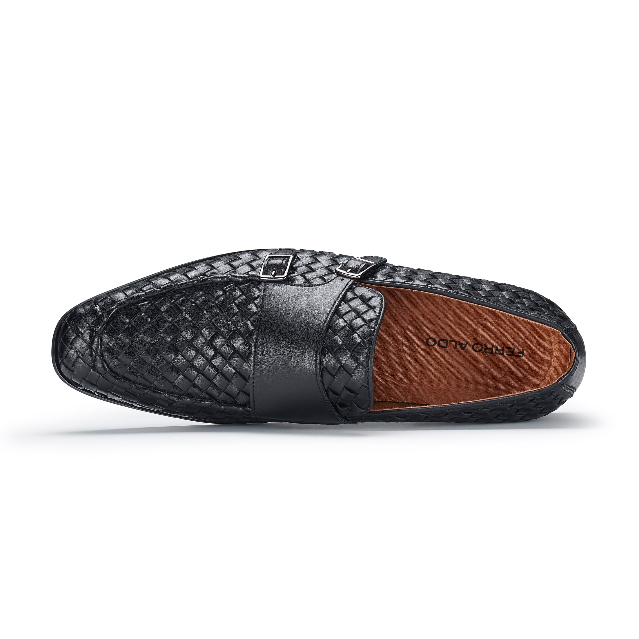 Men's Woven Monk Strap Loafers | Dangelo by Ferro Aldo | Conal Footwear | Top-Down Angle View