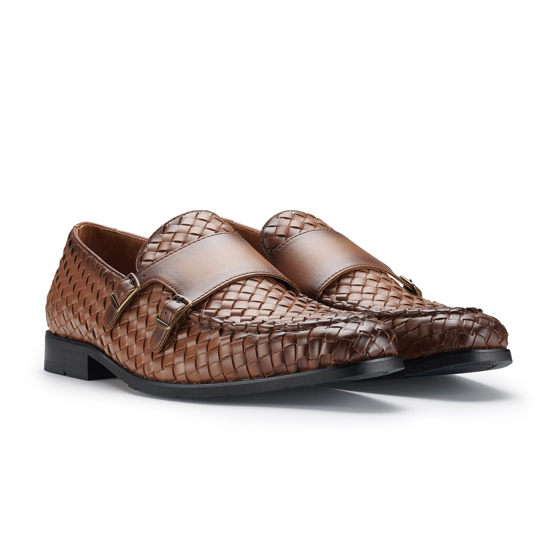 Men's Woven Monk Strap Loafers | Dangelo by Ferro Aldo | Conal Footwear | Paired Angle View