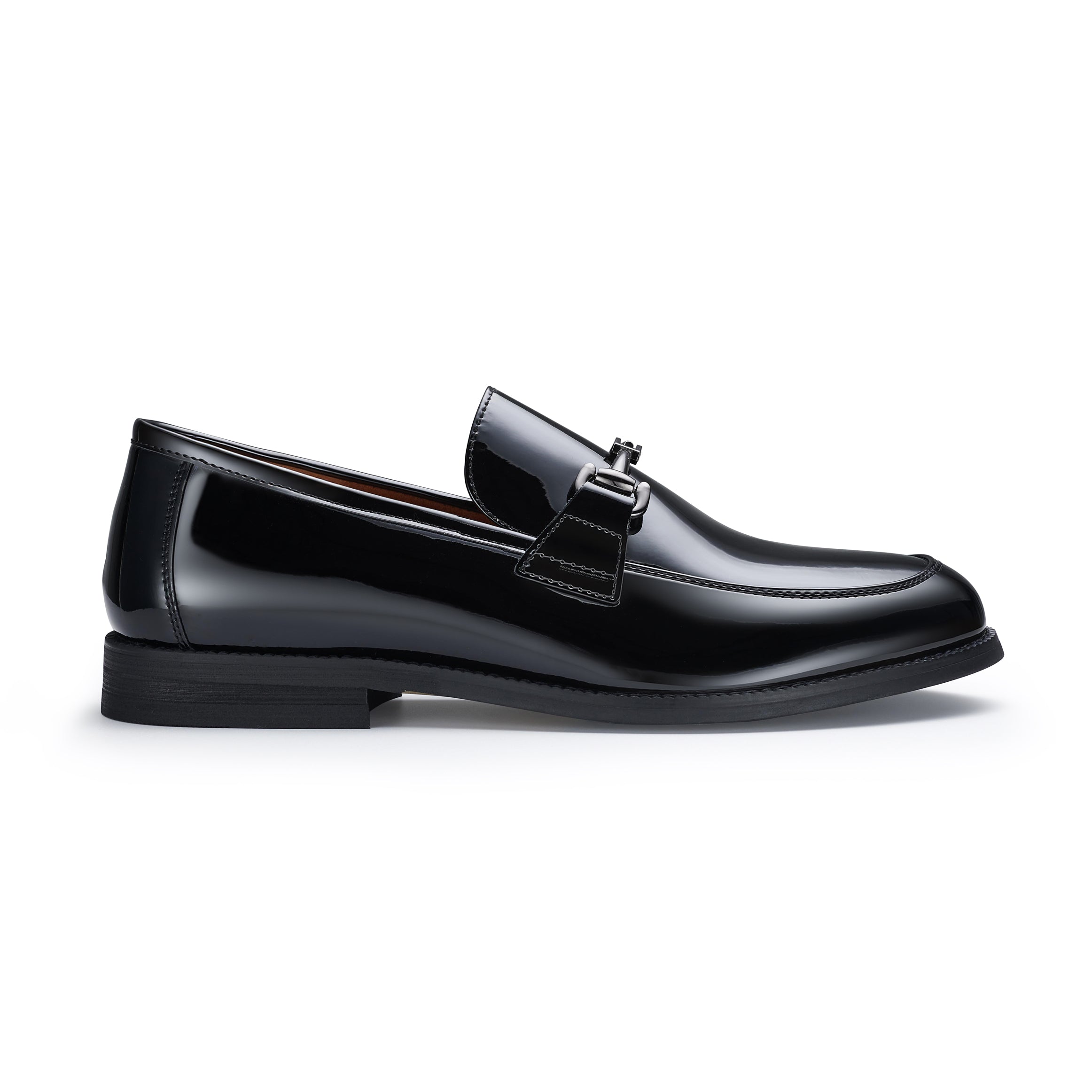 Men's Glossy Horsebit Loafer | Dax by Ferro Aldo | Conal Footwear | Outer Side Angle View