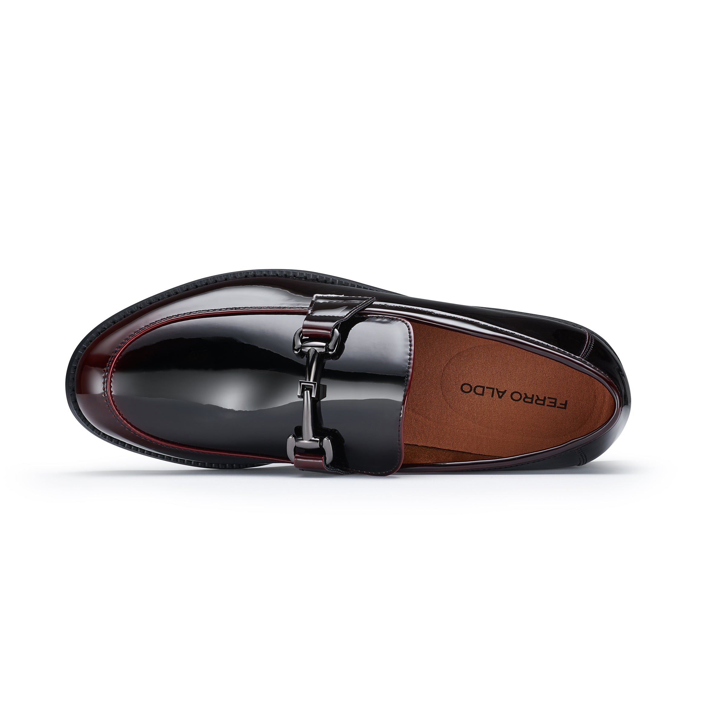 Men's Glossy Horsebit Loafer | Dax by Ferro Aldo | Conal Footwear | Top-Down Angle View