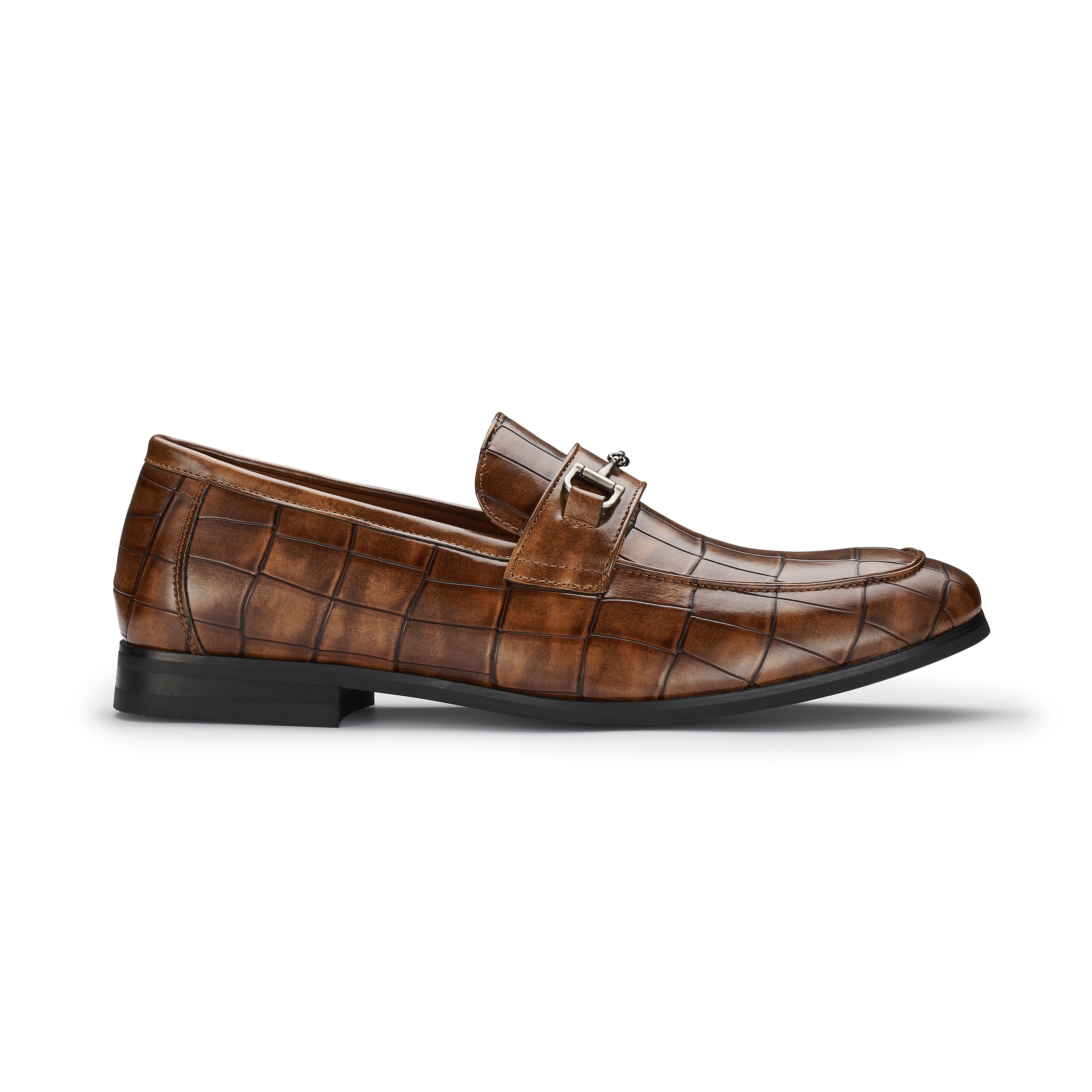 Men's Alligator-Embossed Loafers | Declan by Ferro Aldo | Conal Footwear | Outer Side Angle View