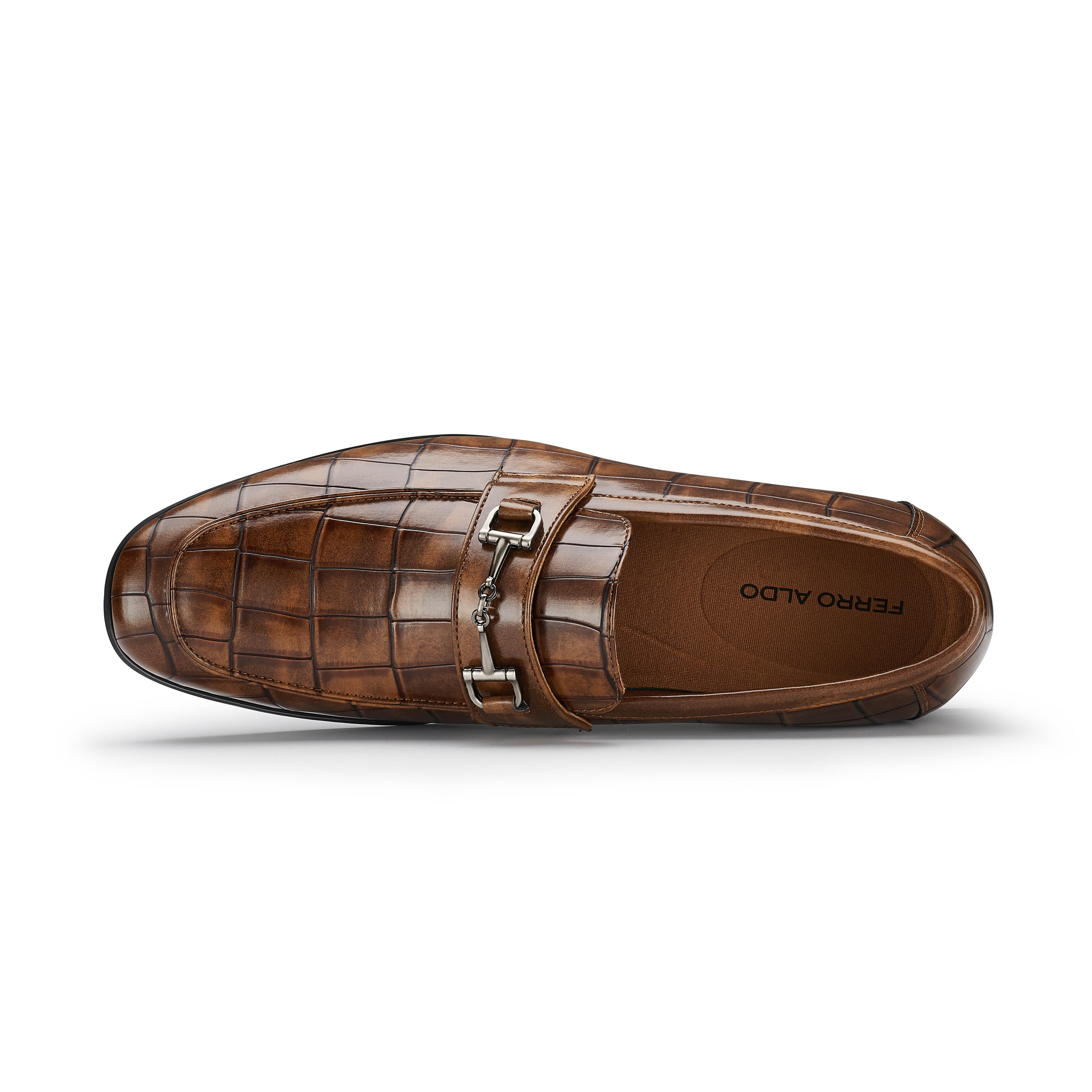 Men's Alligator-Embossed Loafers | Declan by Ferro Aldo | Conal Footwear | Top-Down Angle View