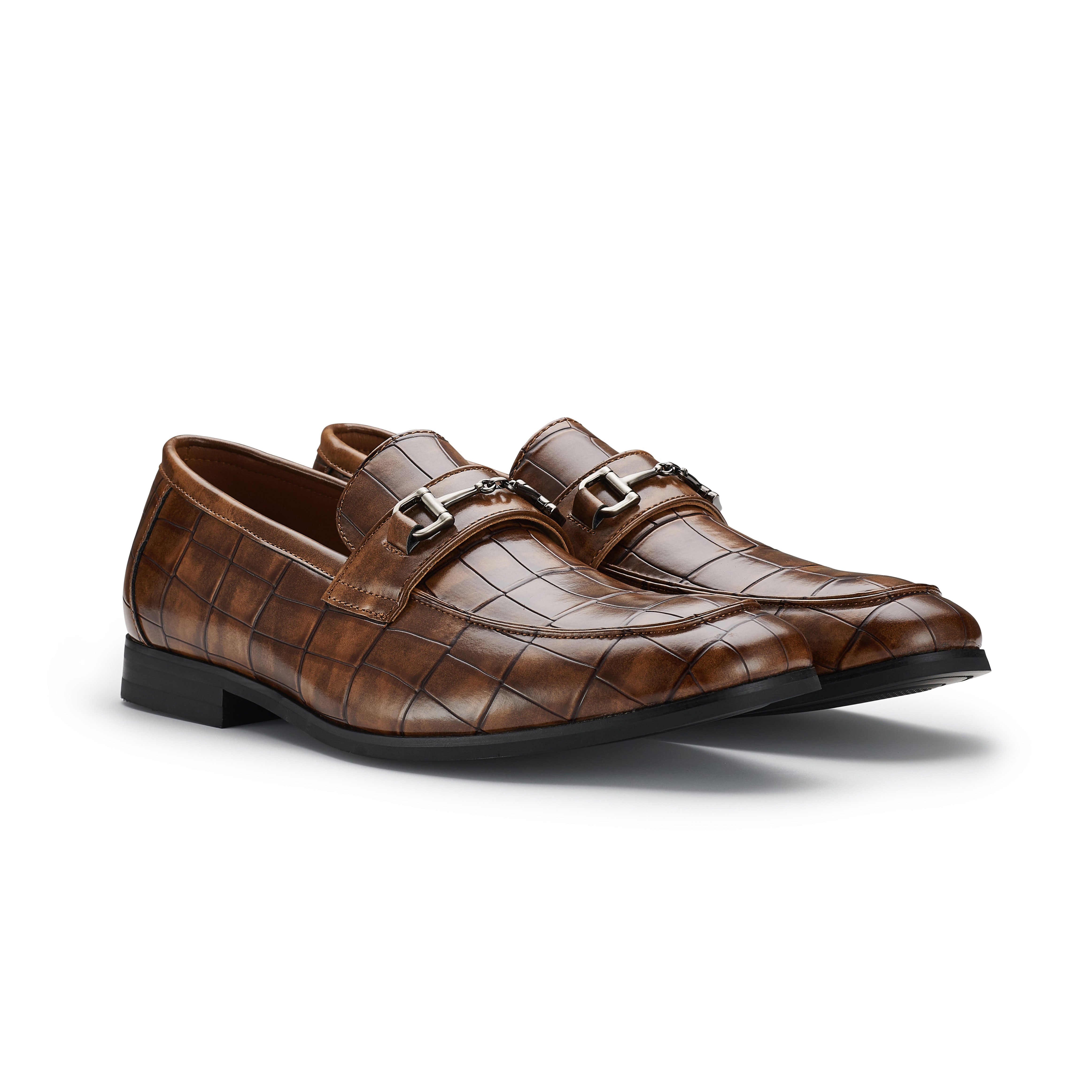 Men's Alligator-Embossed Loafers | Declan by Ferro Aldo | Conal Footwear | Paired Angle View