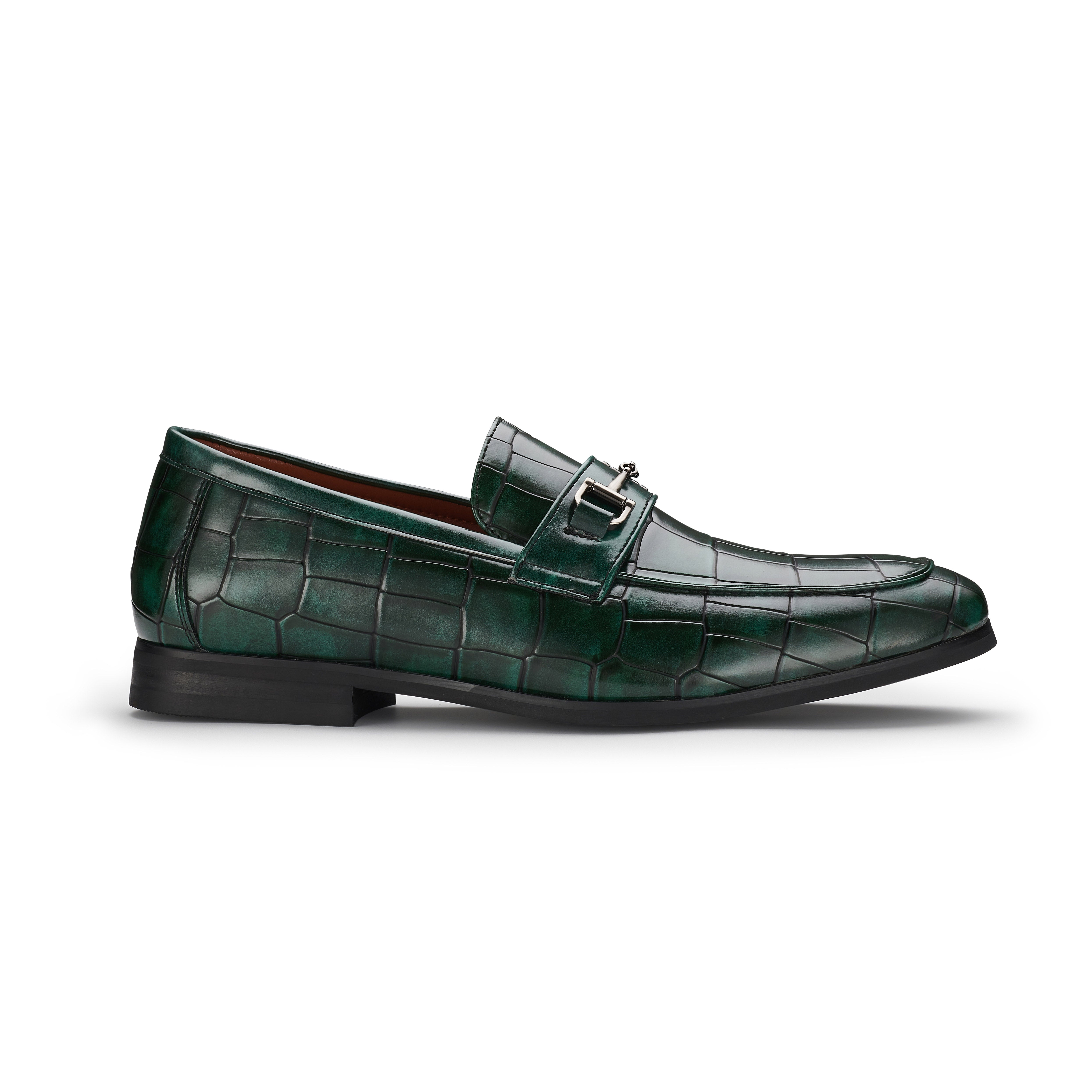 Men's Alligator-Embossed Loafers | Declan by Ferro Aldo | Conal Footwear | Outer Side Angle View