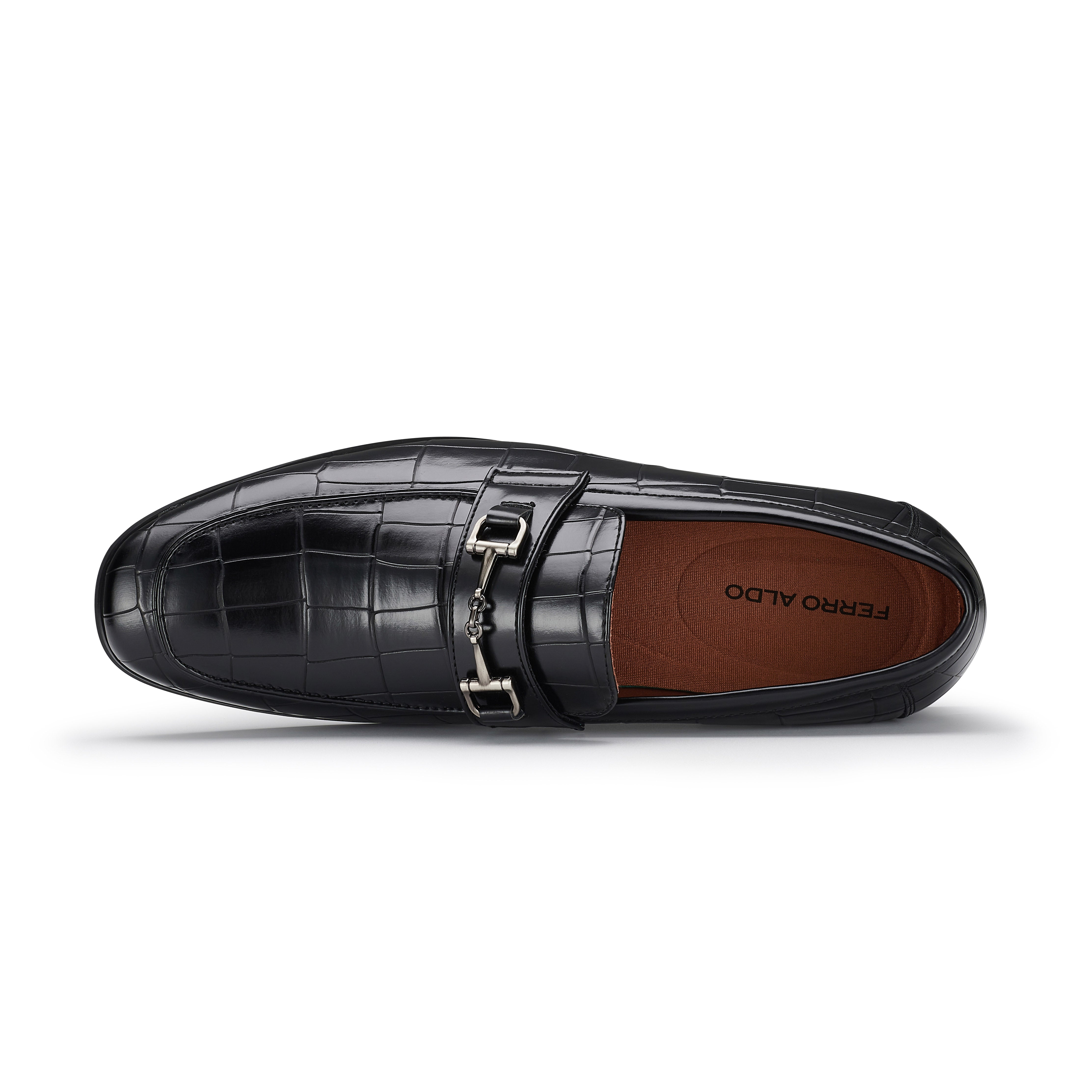 Men's Alligator-Embossed Loafers | Declan by Ferro Aldo | Conal Footwear | Top-Down Angle View