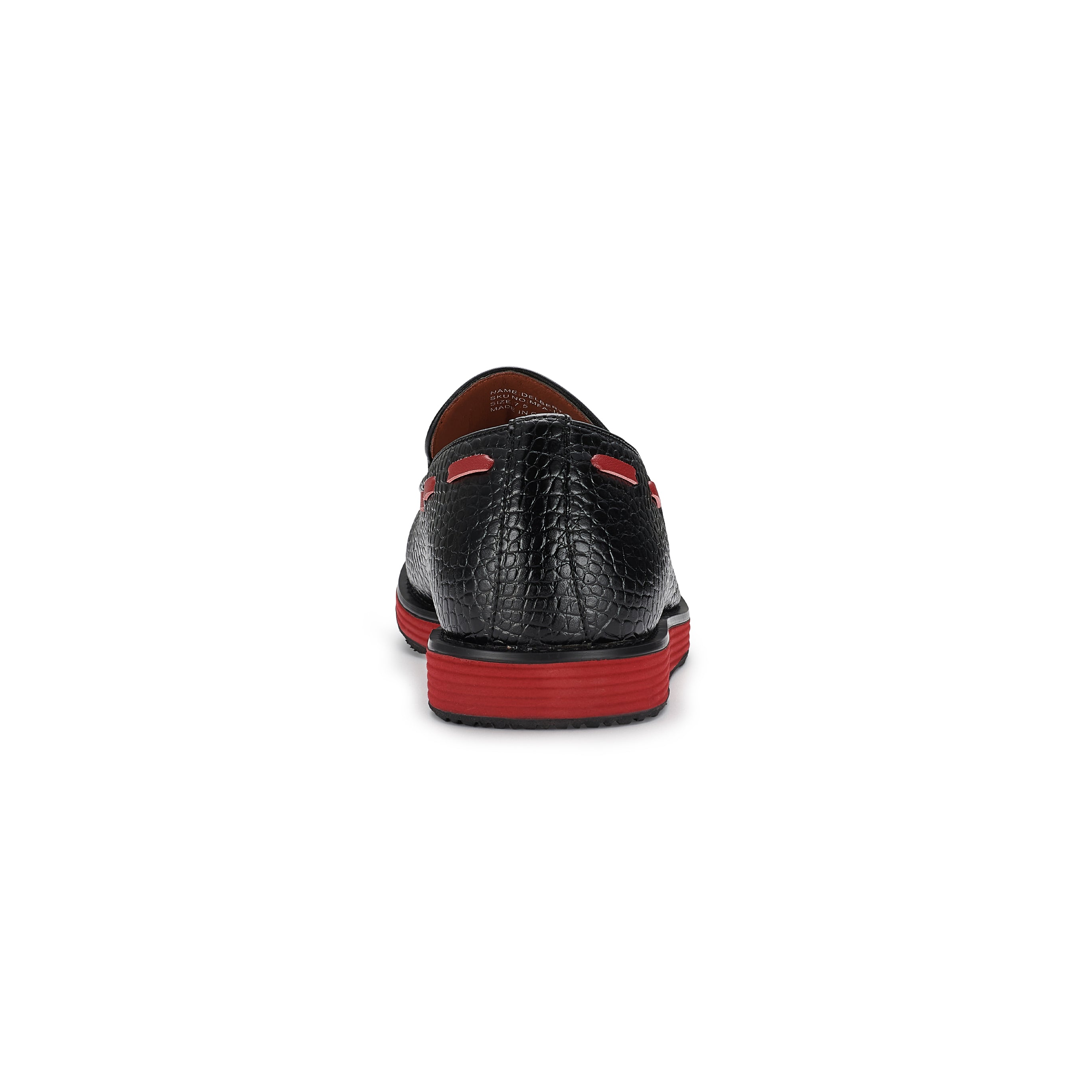 Men's Moc-Toe Penny Loafers with Tassels Accent | Delbert by Ferro Aldo | Conal Footwear | Back Angle View