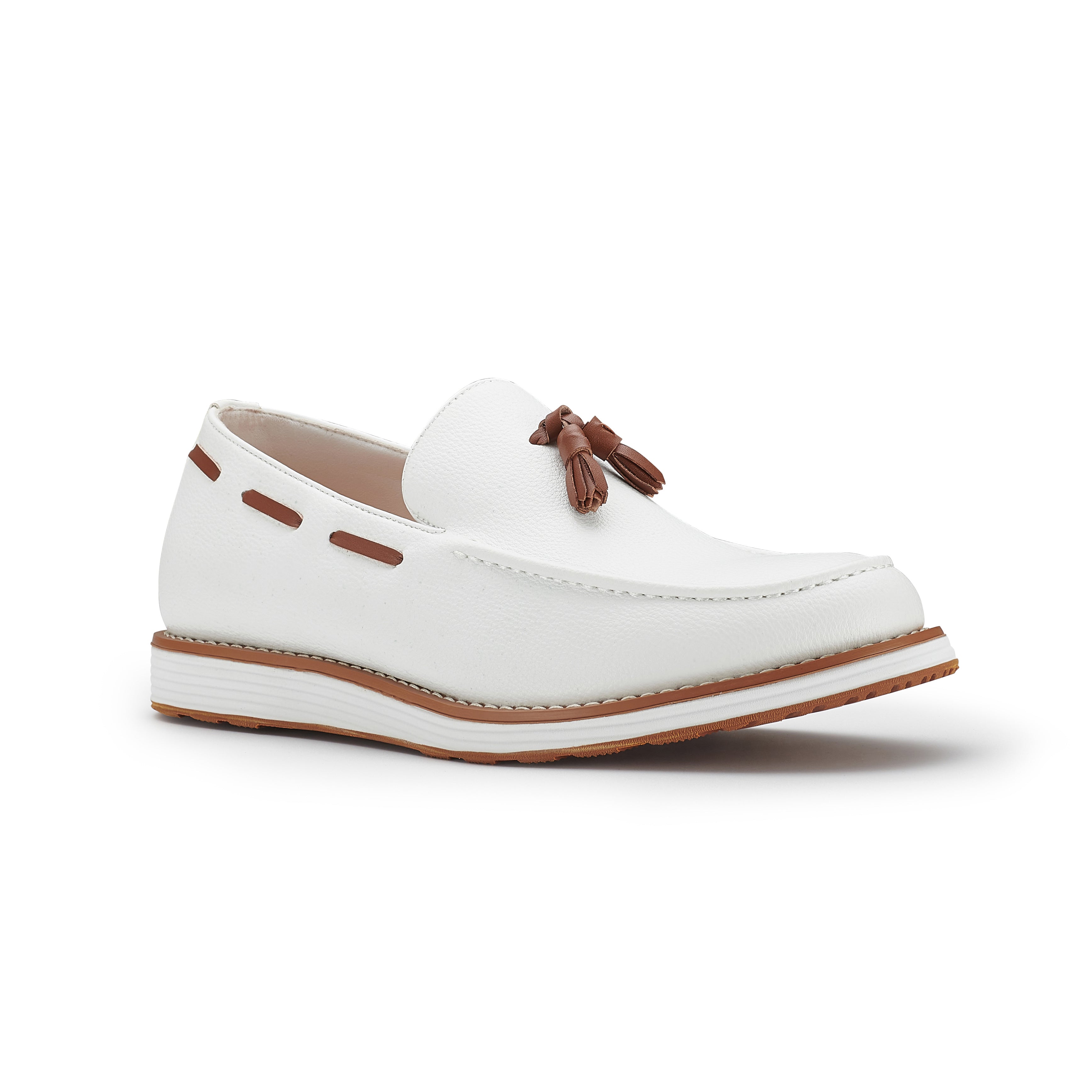 Men's Moc-Toe Penny Loafers with Tassels Accent | Delbert by Ferro Aldo | Conal Footwear | Main Angle View