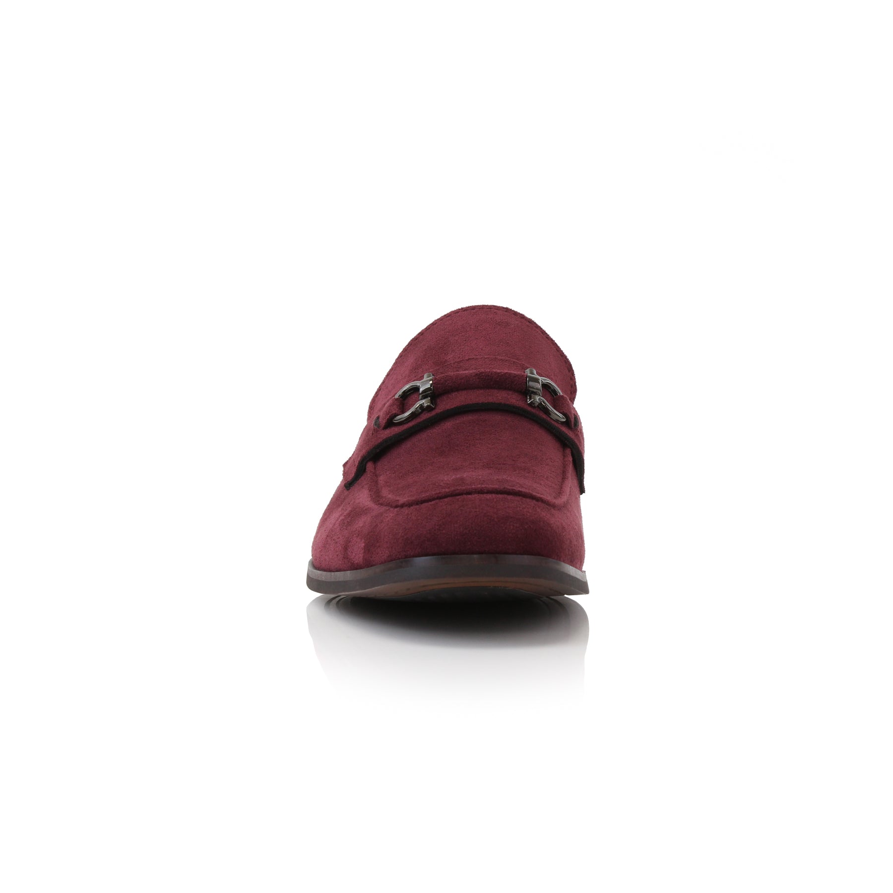 Metal Buckle Suede Loafers | Demitri by Ferro Aldo | Conal Footwear | Front Angle View