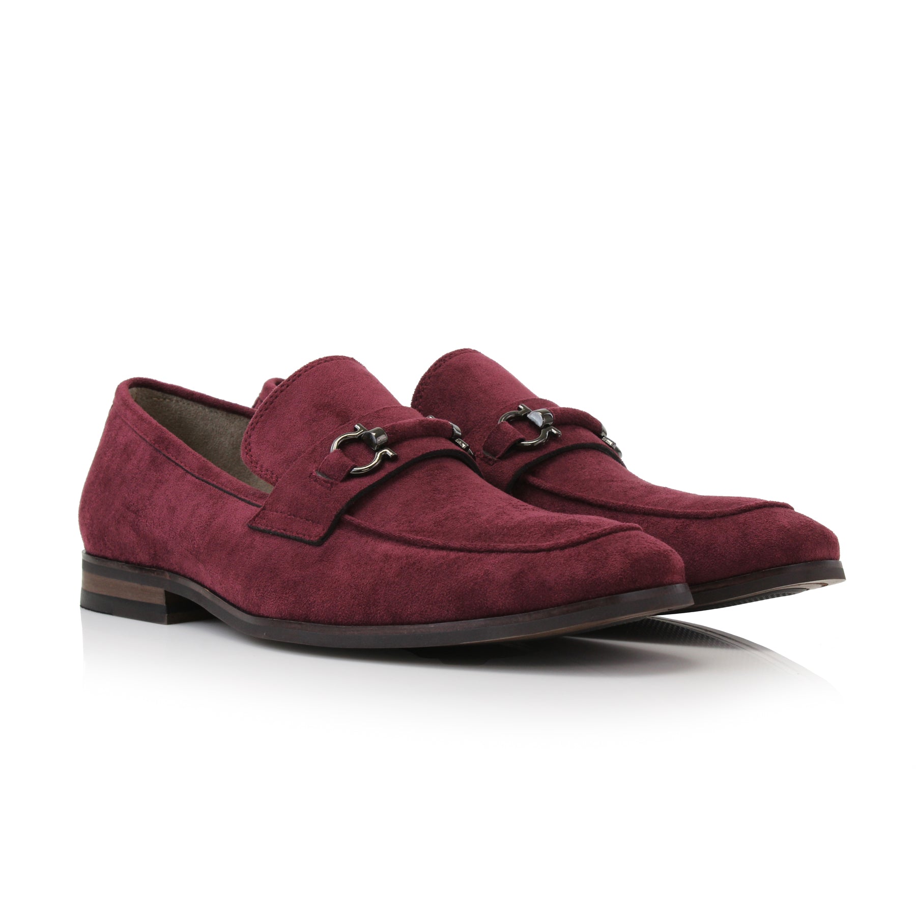 Metal Buckle Suede Loafers | Demitri by Ferro Aldo | Conal Footwear | Paired Angle View