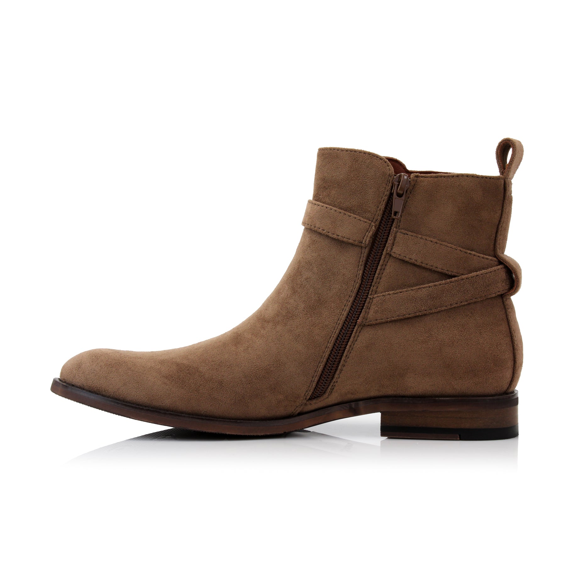 Strapped Suede Chelsea Boots | Derrick by Polar Fox | Conal Footwear | Inner Side Angle View
