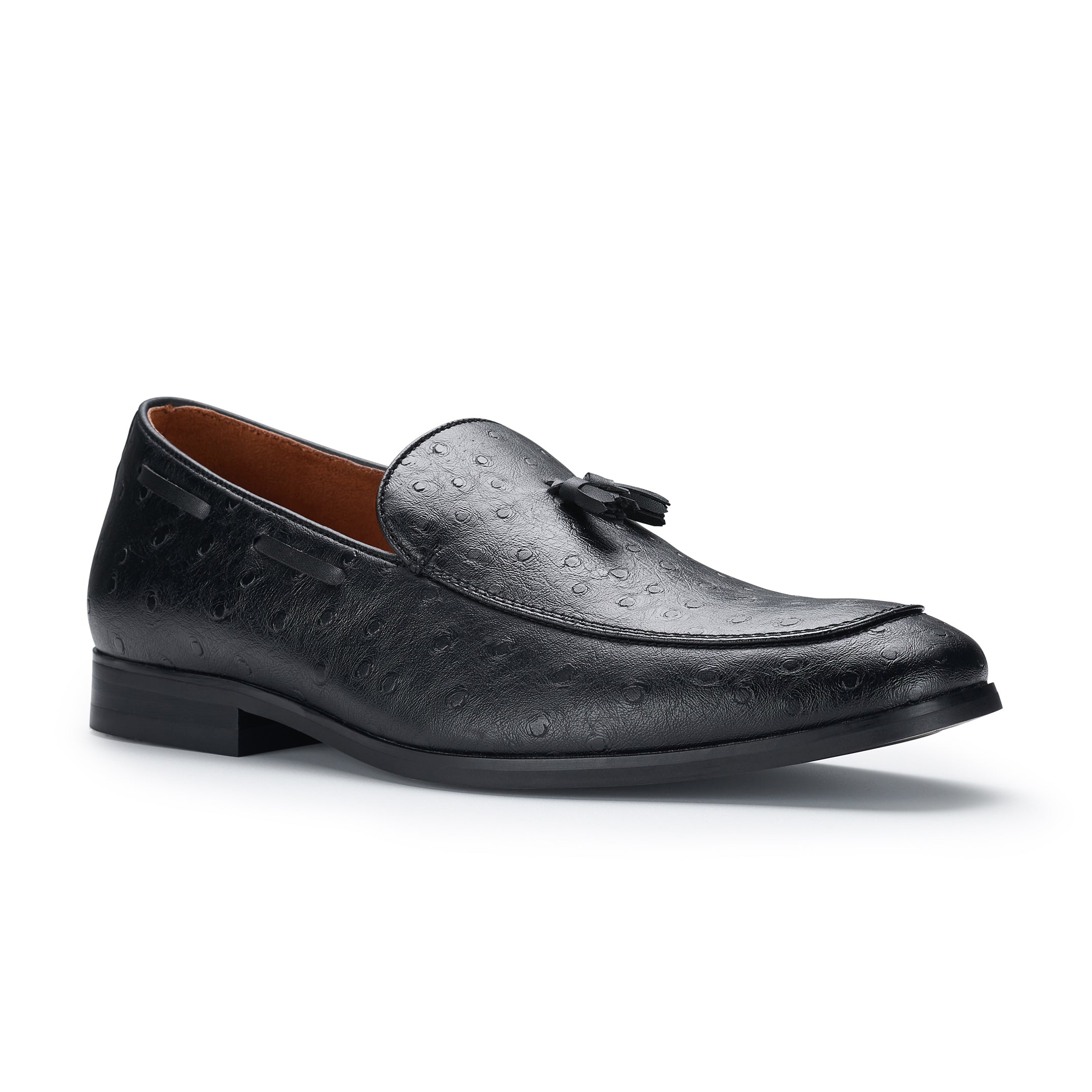 Men's Faux Ostrich Leather Loafers | Desian by Ferro Aldo | Conal Footwear | Main Angle View